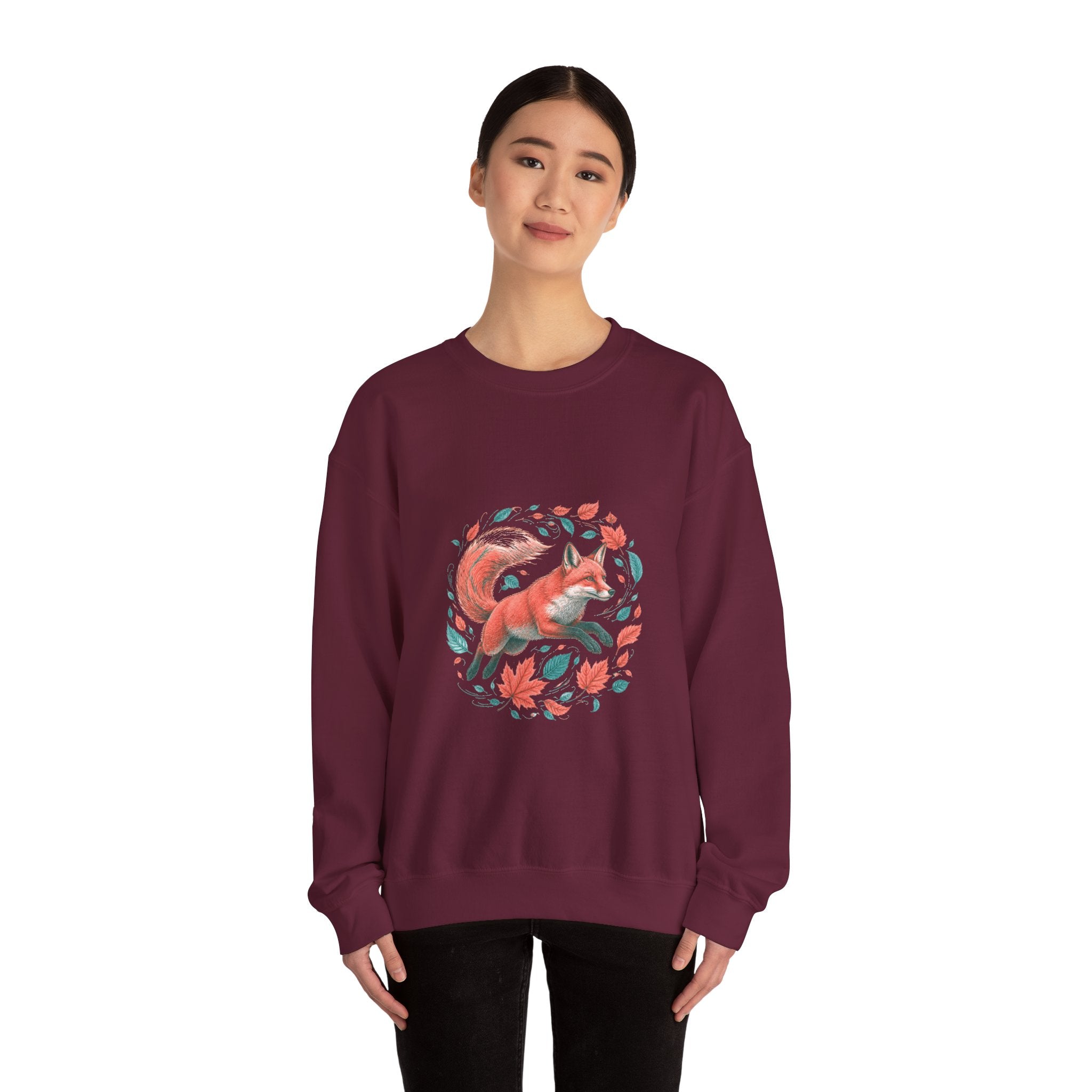 Matching Couple Sweatshirt - Fox & Rabbit Matching Couple Premium Fleece Sweatshirt Vintage Art His Hers Honeymoon Gift - Design A
