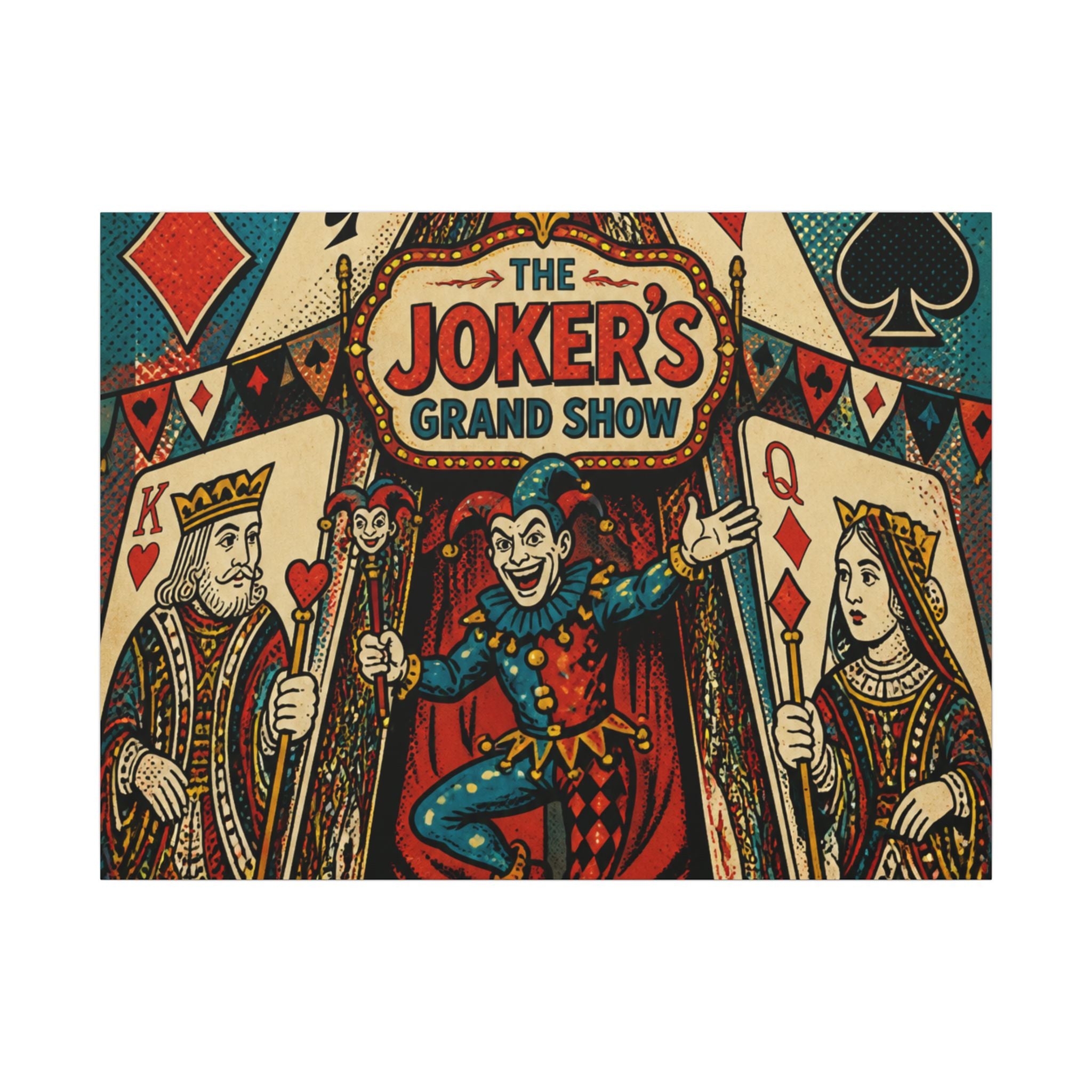 Playing Cards Tent Wall Art Canvas 24×36 Pop Art Restaurant Decor Maximalist Print