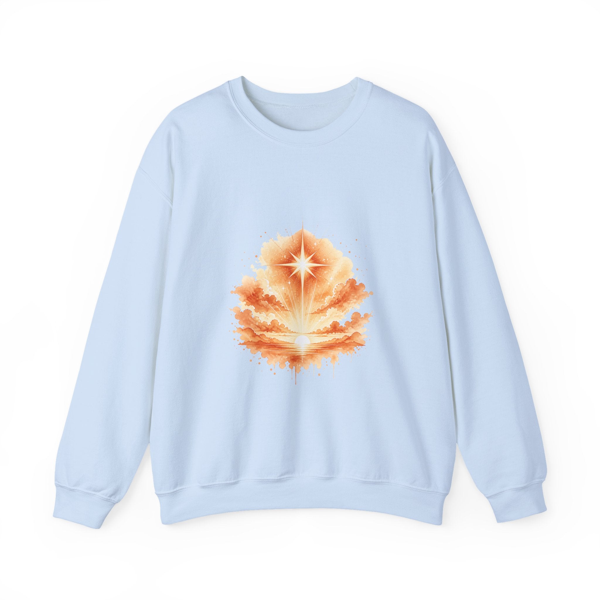 Matching Couple Sweatshirt - Evening & Morning Star Matching Couple Premium Fleece Sweatshirt Watercolor Art His Hers Birthday Gift - Design B