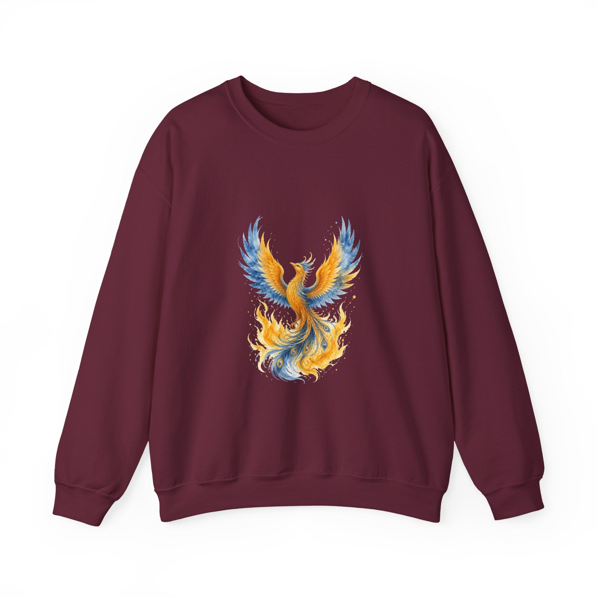 Matching Couple Sweatshirt - Dragon & Phoenix Matching Couple Comfort Colors Crew Watercolor Art His Hers Birthday Gift - Design B