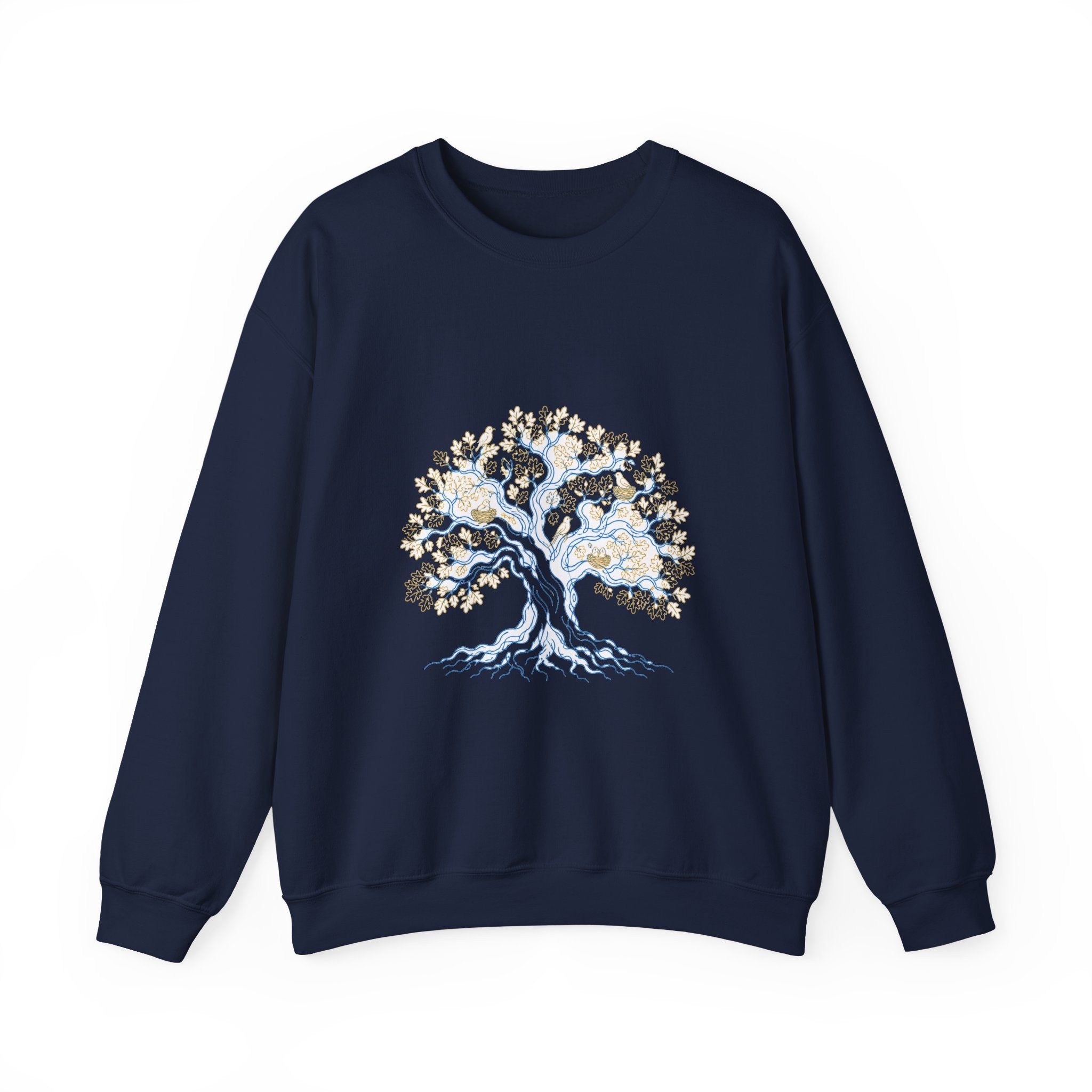 Matching Couple Sweatshirt - Ancient Oak & Deep Roots Matching Couple Crewneck Sweatshirt Minimalist Art His Hers Valentine Gift - Design A