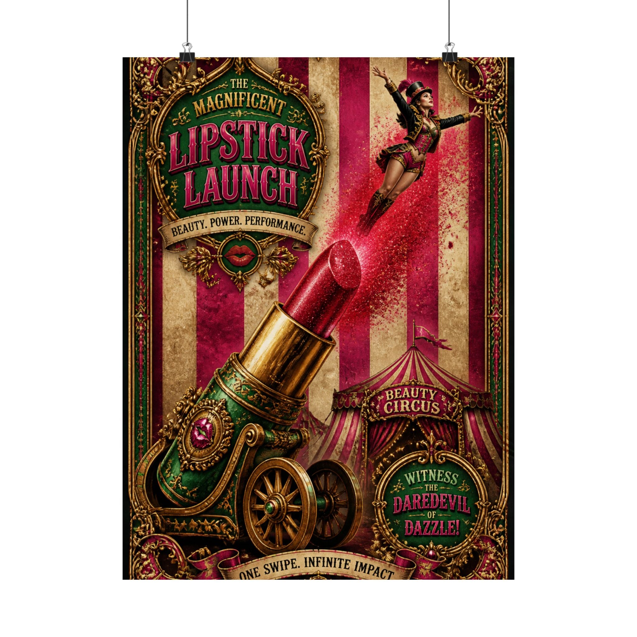 Lipstick Cannon Wall Art Poster 24×36 Baroque Studio Decor Maximalist Print