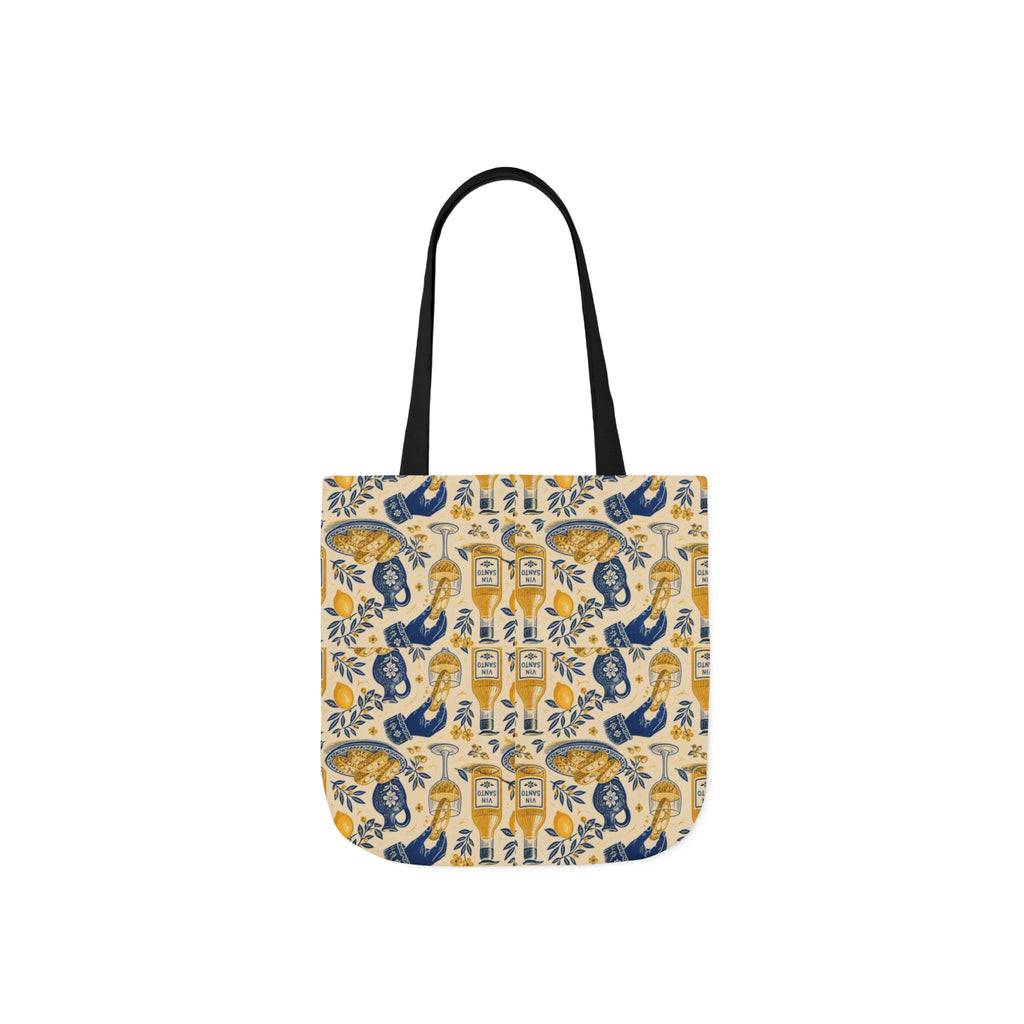 Biscotti & Vin Santo Canvas Tote Bag Mediterranean Kitchen Linocut Design Italian Cottagecore Gift