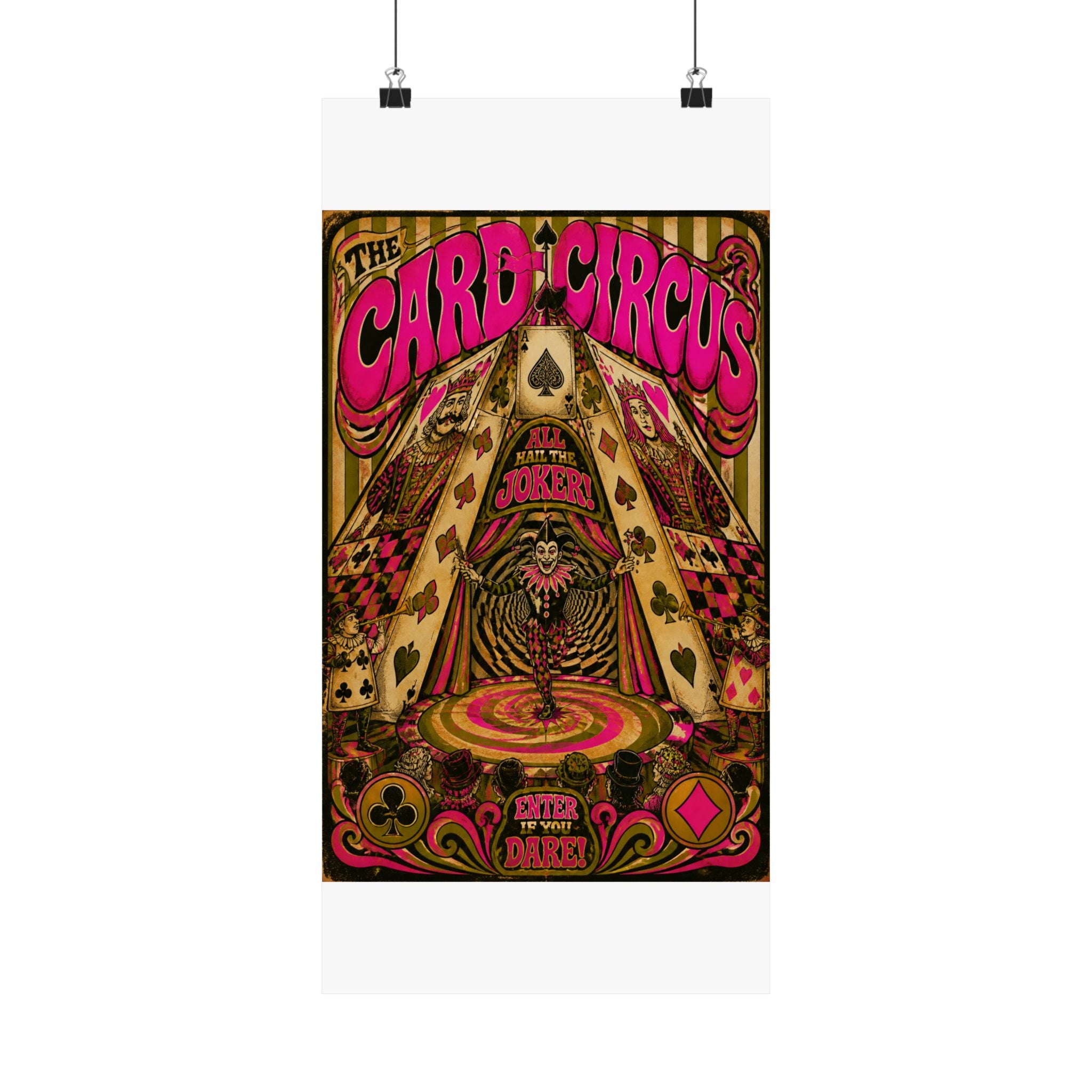 Playing Cards Tent Wall Art Poster 18×24 Psychedelic Cafe Decor Maximalist Print