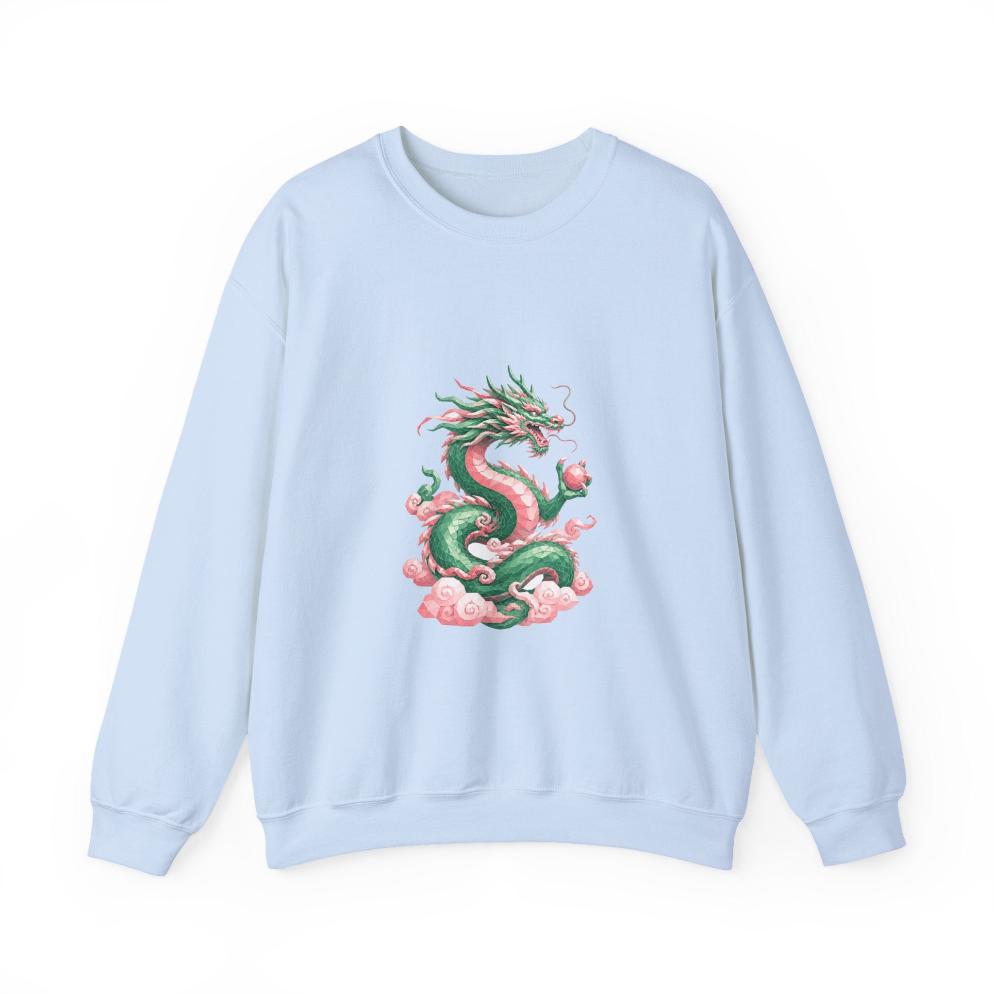Matching Couple Sweatshirt - Dragon & Phoenix Matching Couple Premium Fleece Sweatshirt Geometric Art His Hers Love Gift - Design A