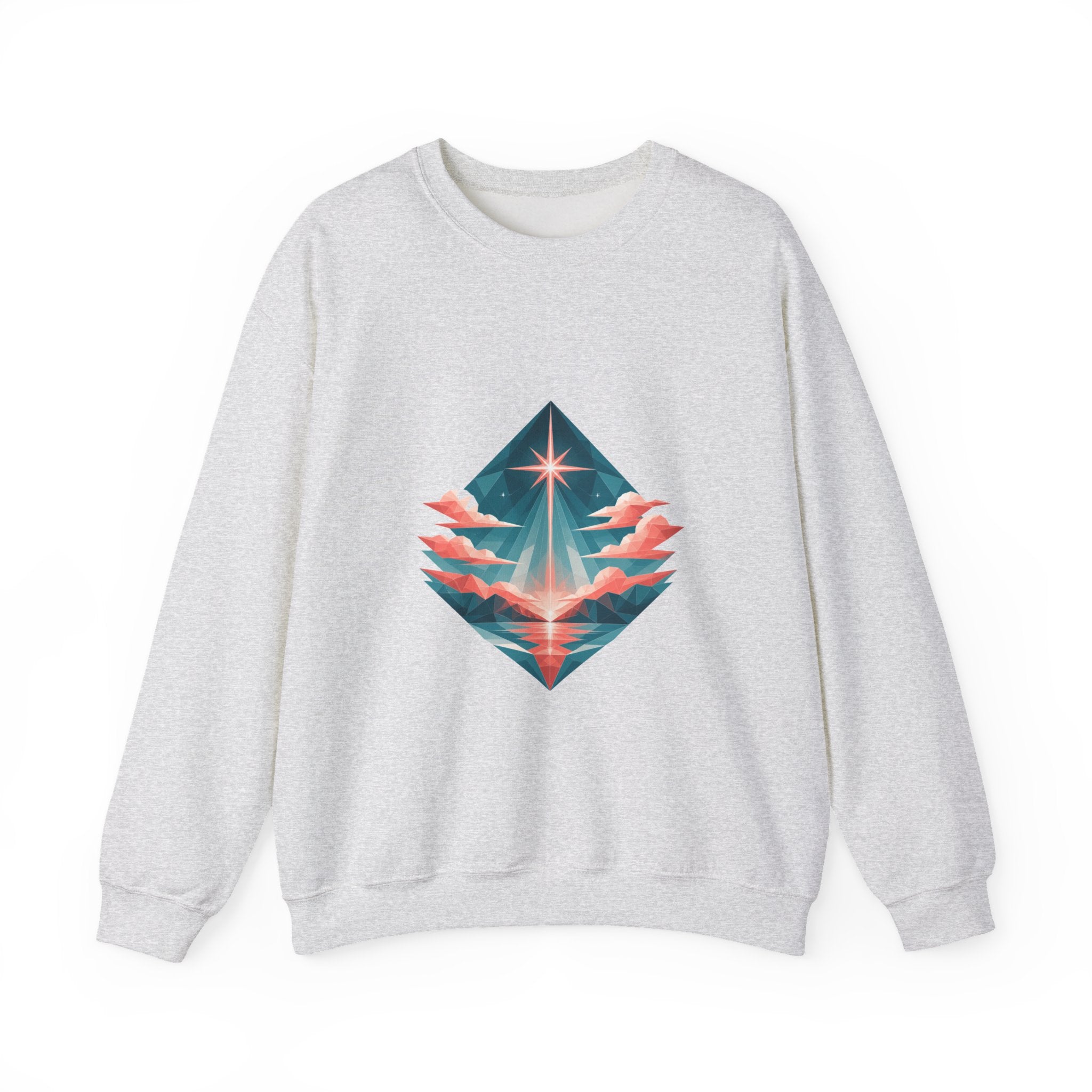 Matching Couple Sweatshirt - Evening & Morning Star Matching Couple Comfort Colors Crew Geometric Art His Hers Love Gift - Design A