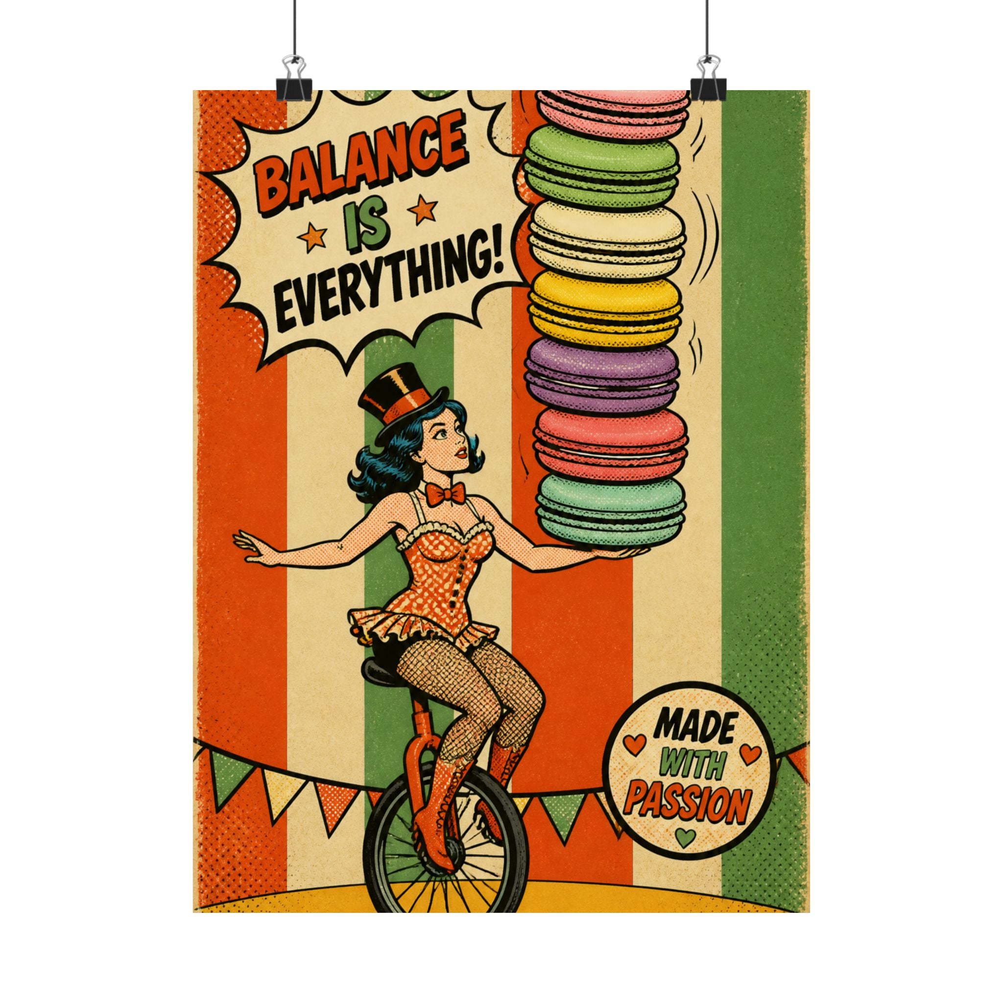 Macaron Balancing Tower Wall Art Poster 18×24 Pop Art Living Room Decor Maximalist Print