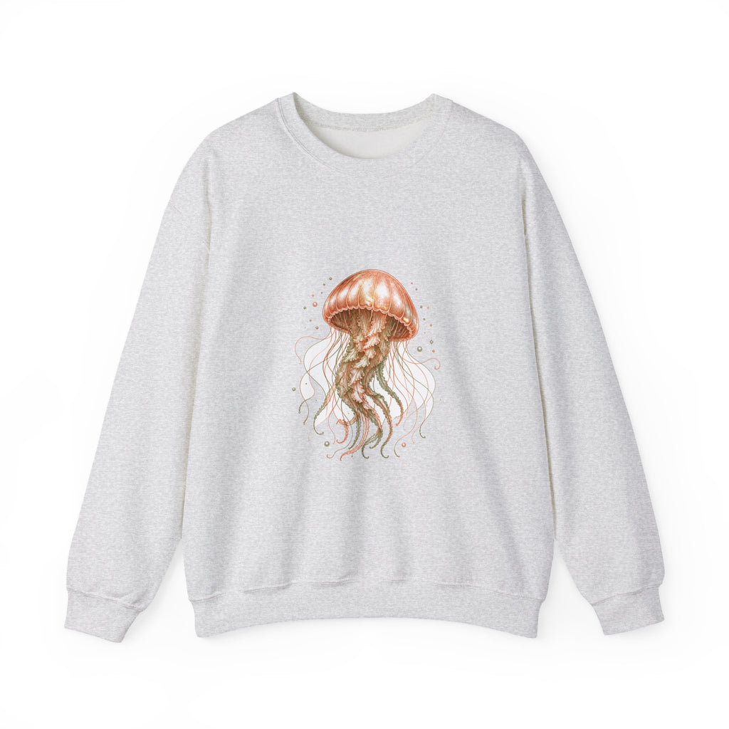 Matching Couple Sweatshirt - Octopus & Jellyfish Matching Couple Comfort Colors Crew Hand-Drawn Art His Hers Anniversary Gift - Design B