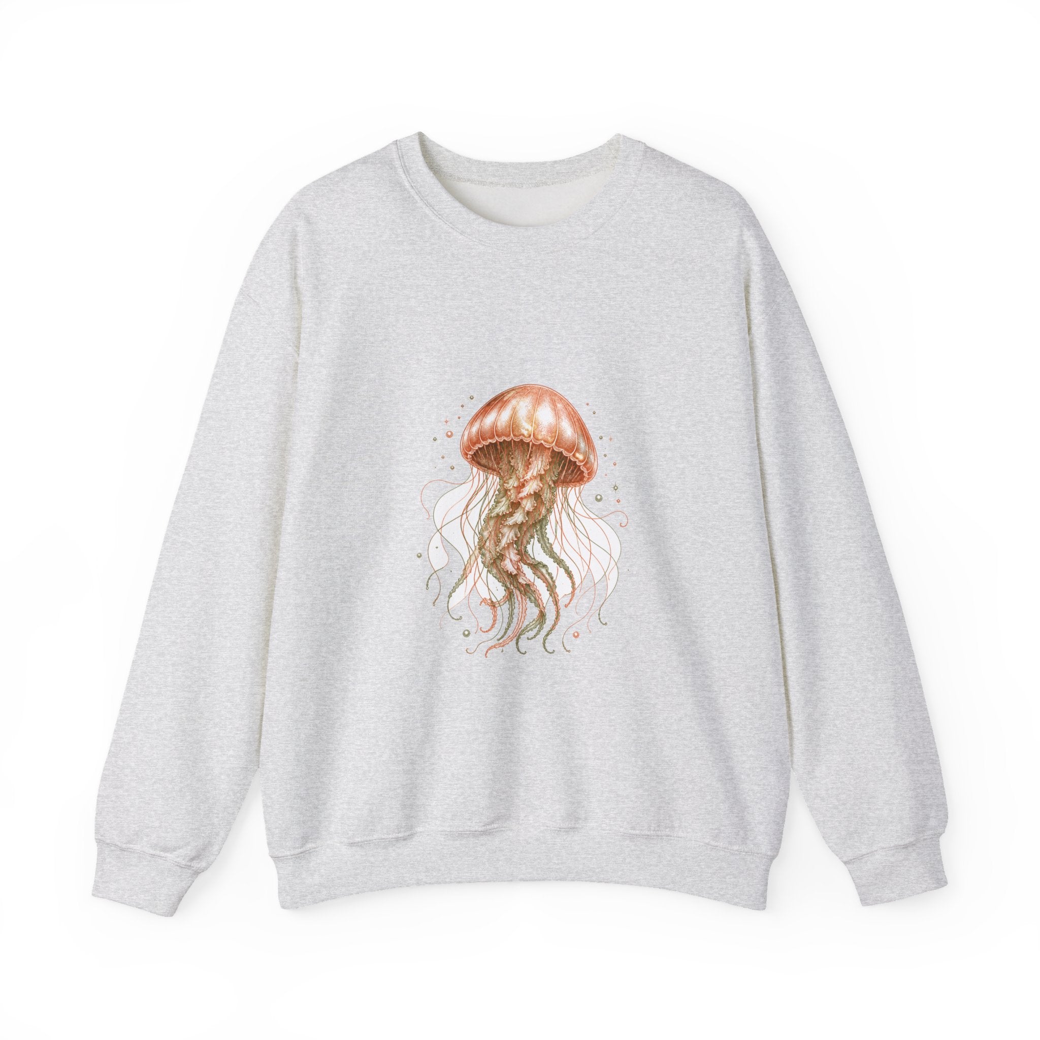 Matching Couple Sweatshirt - Octopus & Jellyfish Matching Couple Comfort Colors Crew Hand-Drawn Art His Hers Anniversary Gift - Design B