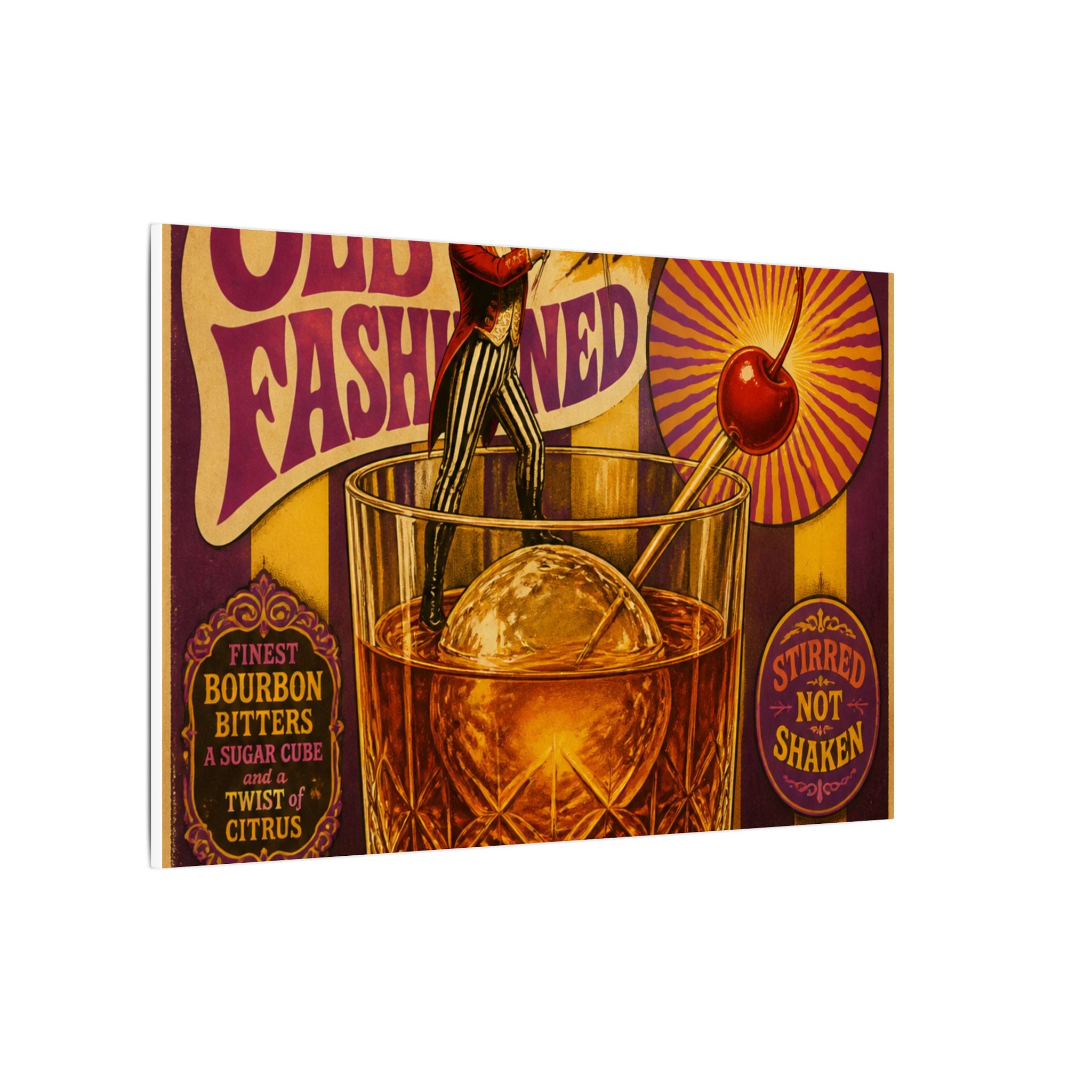 Old Fashioned Ringmaster Wall Art Canvas 16×20 Psychedelic Cafe Decor Maximalist Print