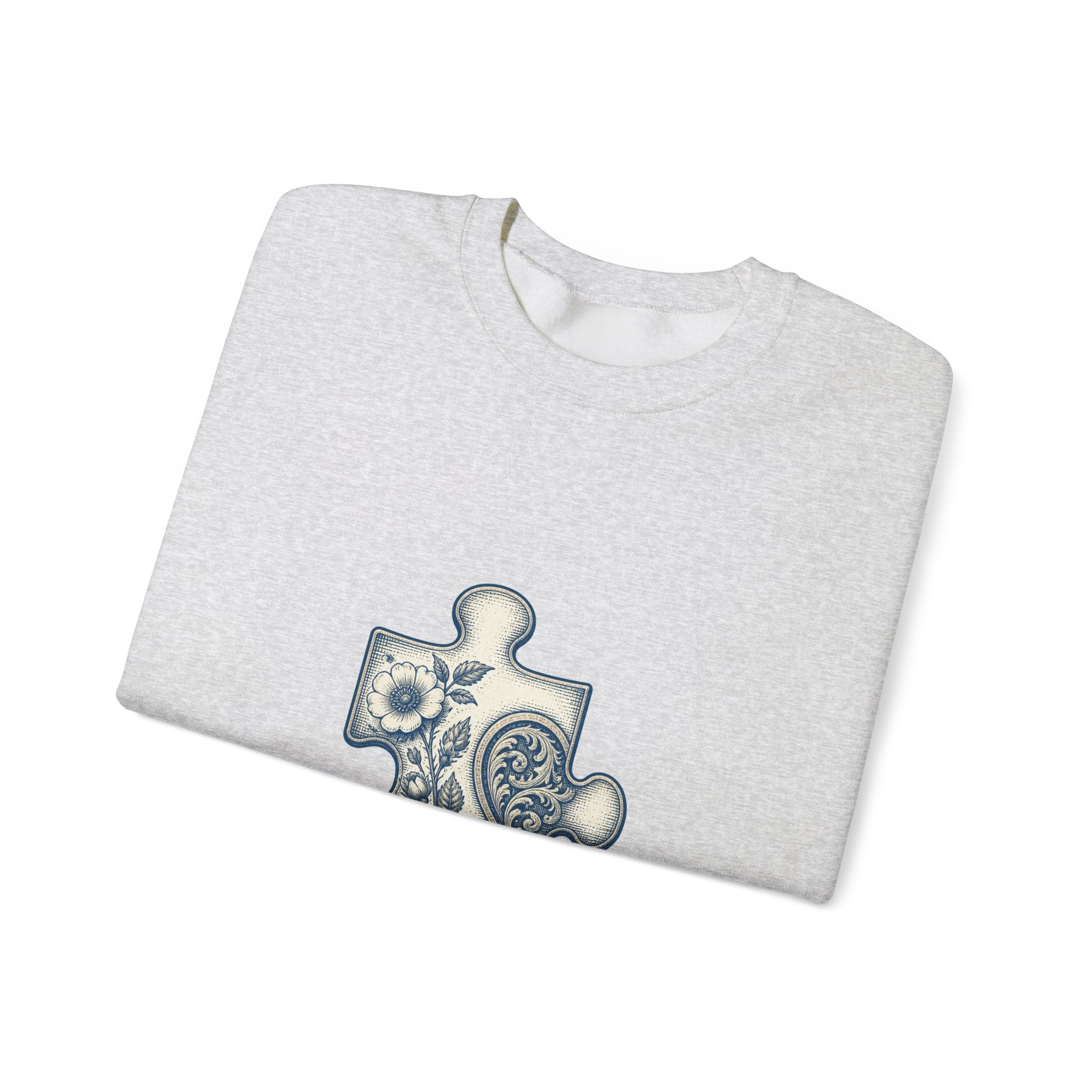 Matching Couple Sweatshirt - Puzzle Pieces Matching Couple Comfort Colors Crew Vintage Art His Hers Honeymoon Gift - Design A