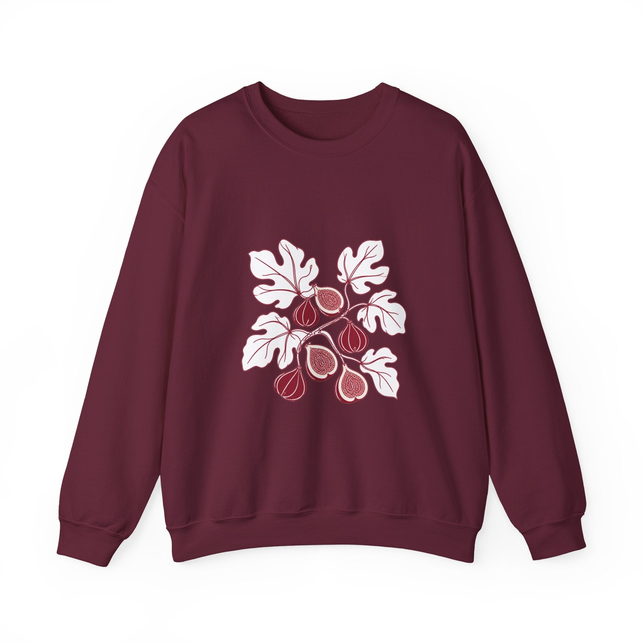 Matching Couple Sweatshirt - Olive Branch & Fig Matching Couple Crewneck Sweatshirt Minimalist Art His Hers Valentine Gift - Design B