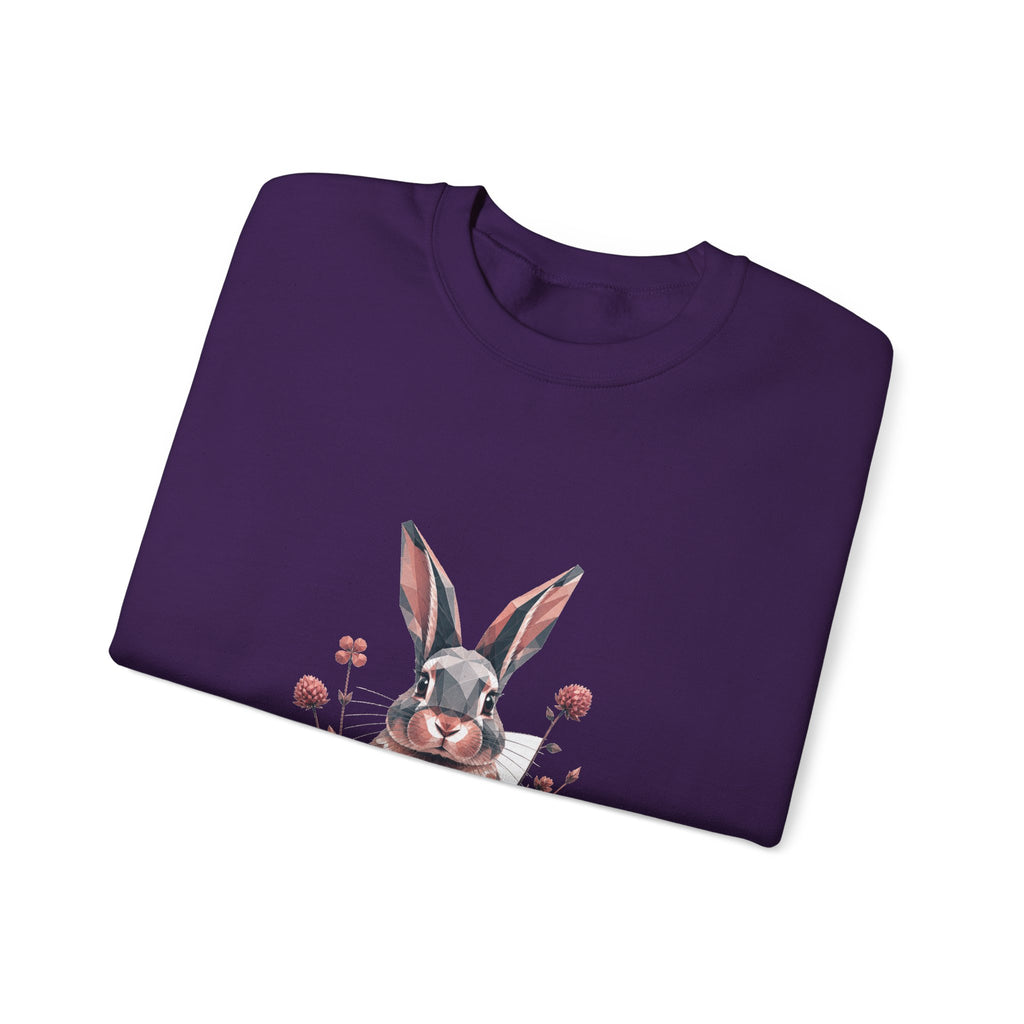 Matching Couple Sweatshirt - Fox & Rabbit Matching Couple Crewneck Sweatshirt Geometric Art His Hers Couple Gift - Design B