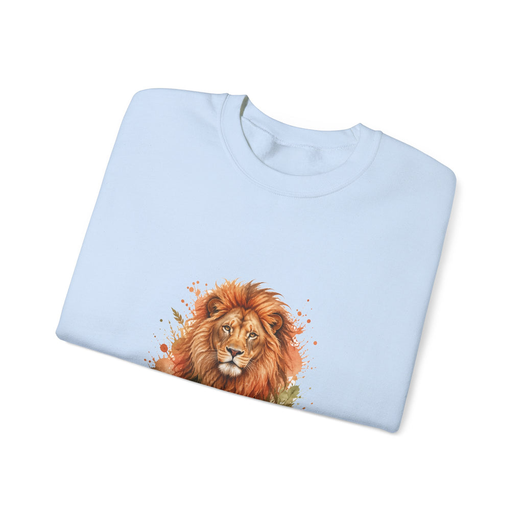 Matching Couple Sweatshirt - Lion & Lamb Matching Couple Comfort Colors Crew Watercolor Art His Hers Birthday Gift - Design A