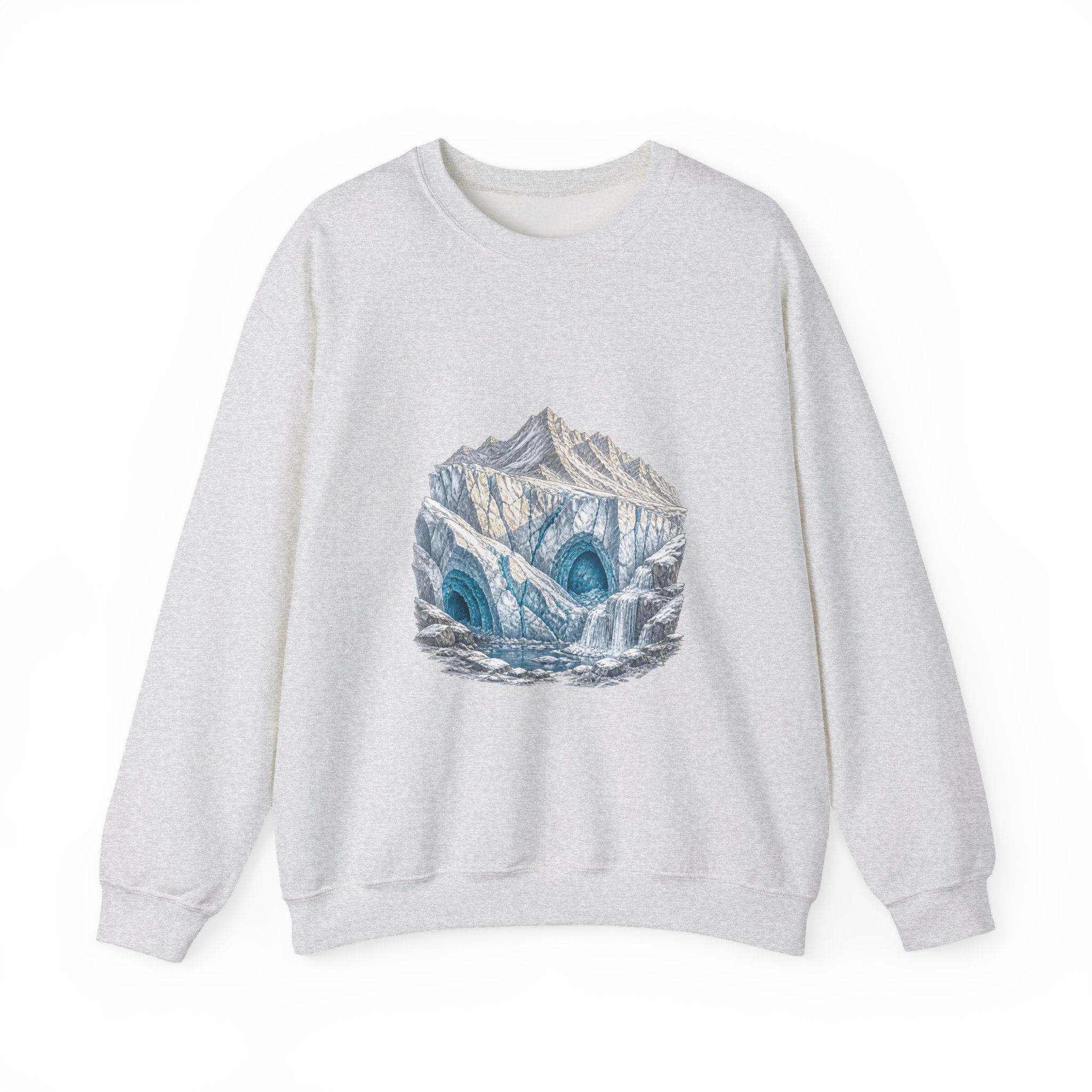 Matching Couple Sweatshirt - Volcano & Glacier Matching Couple Comfort Colors Crew Hand-Drawn Art His Hers Anniversary Gift - Design B