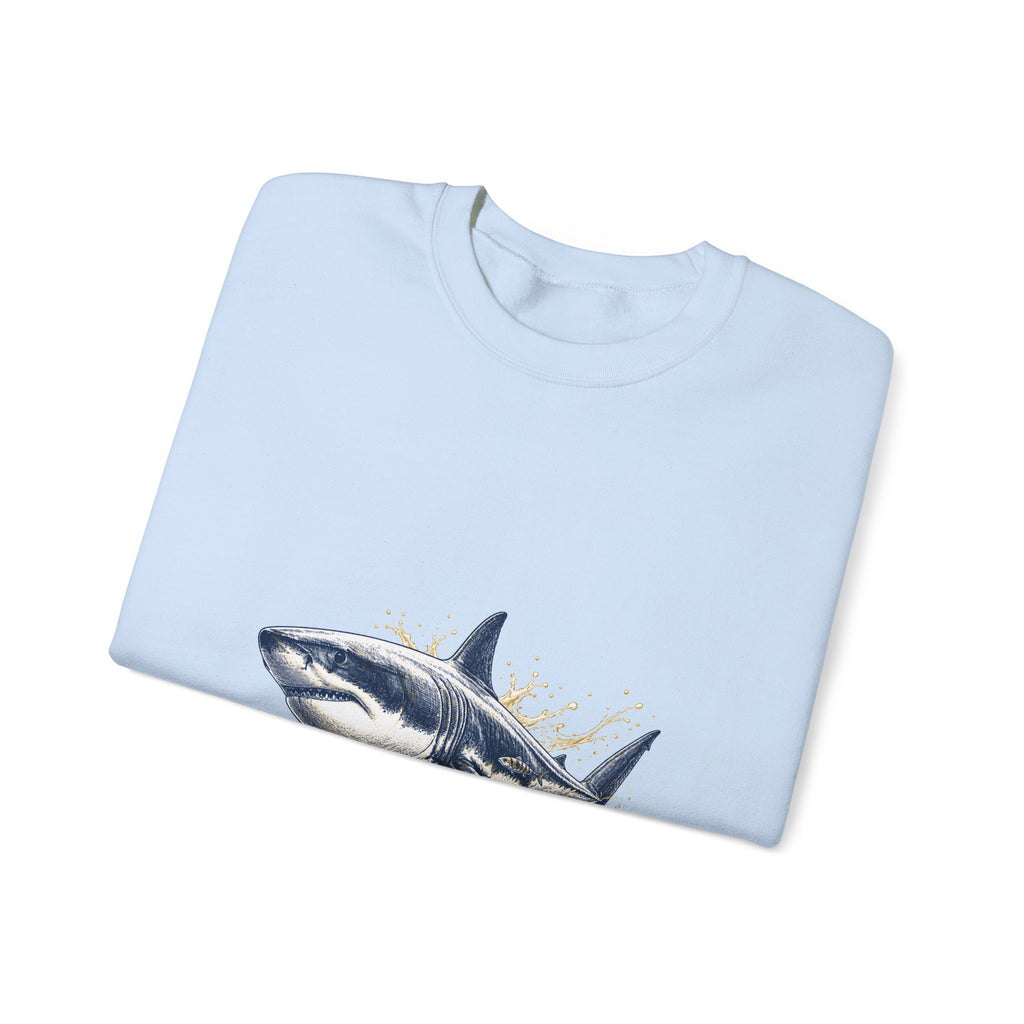Matching Couple Sweatshirt - Shark & Dolphin Matching Couple Comfort Colors Crew Hand-Drawn Art His Hers Anniversary Gift - Design A
