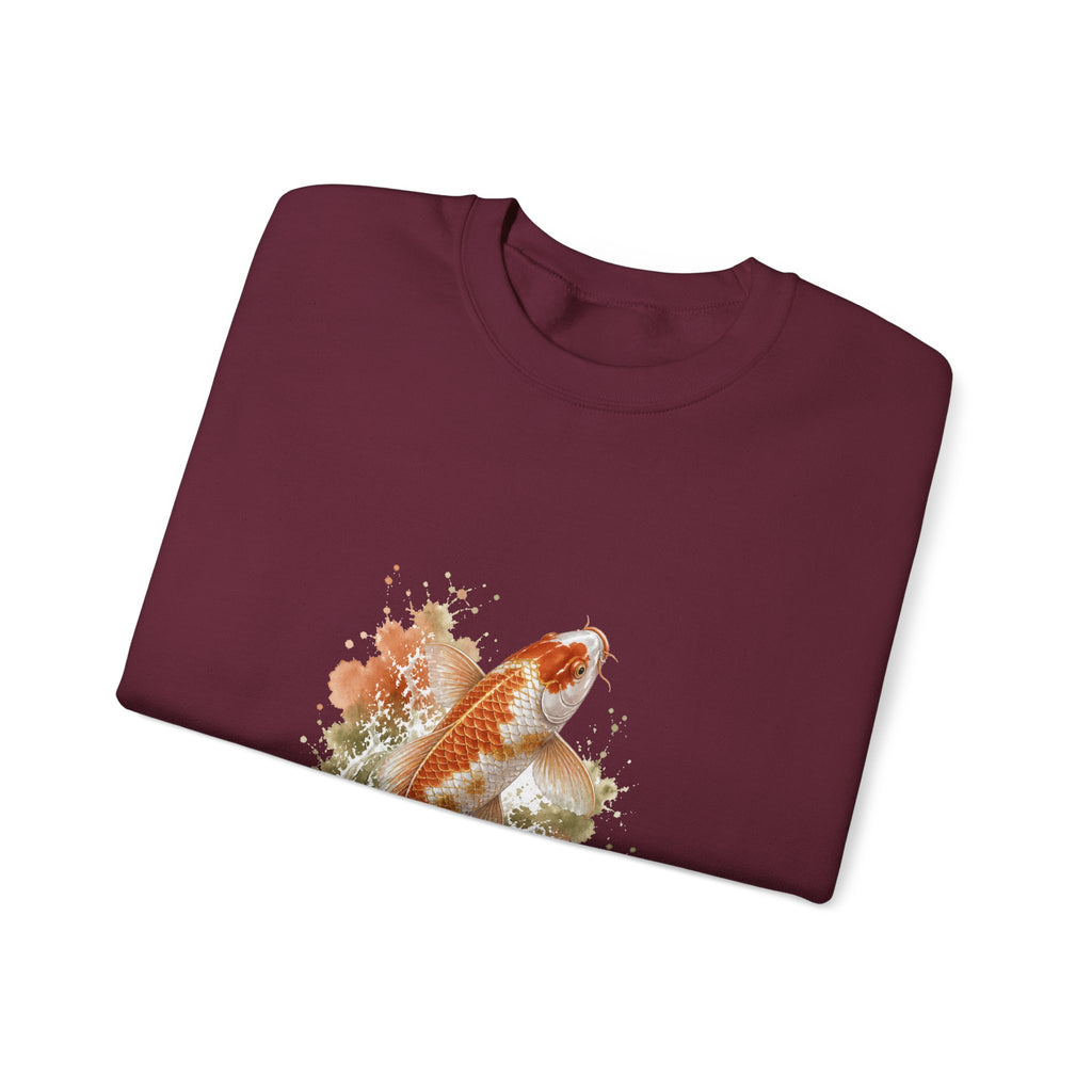 Matching Couple Sweatshirt - Koi Fish Yin Yang Matching Couple Comfort Colors Crew Watercolor Art His Hers Birthday Gift - Design A