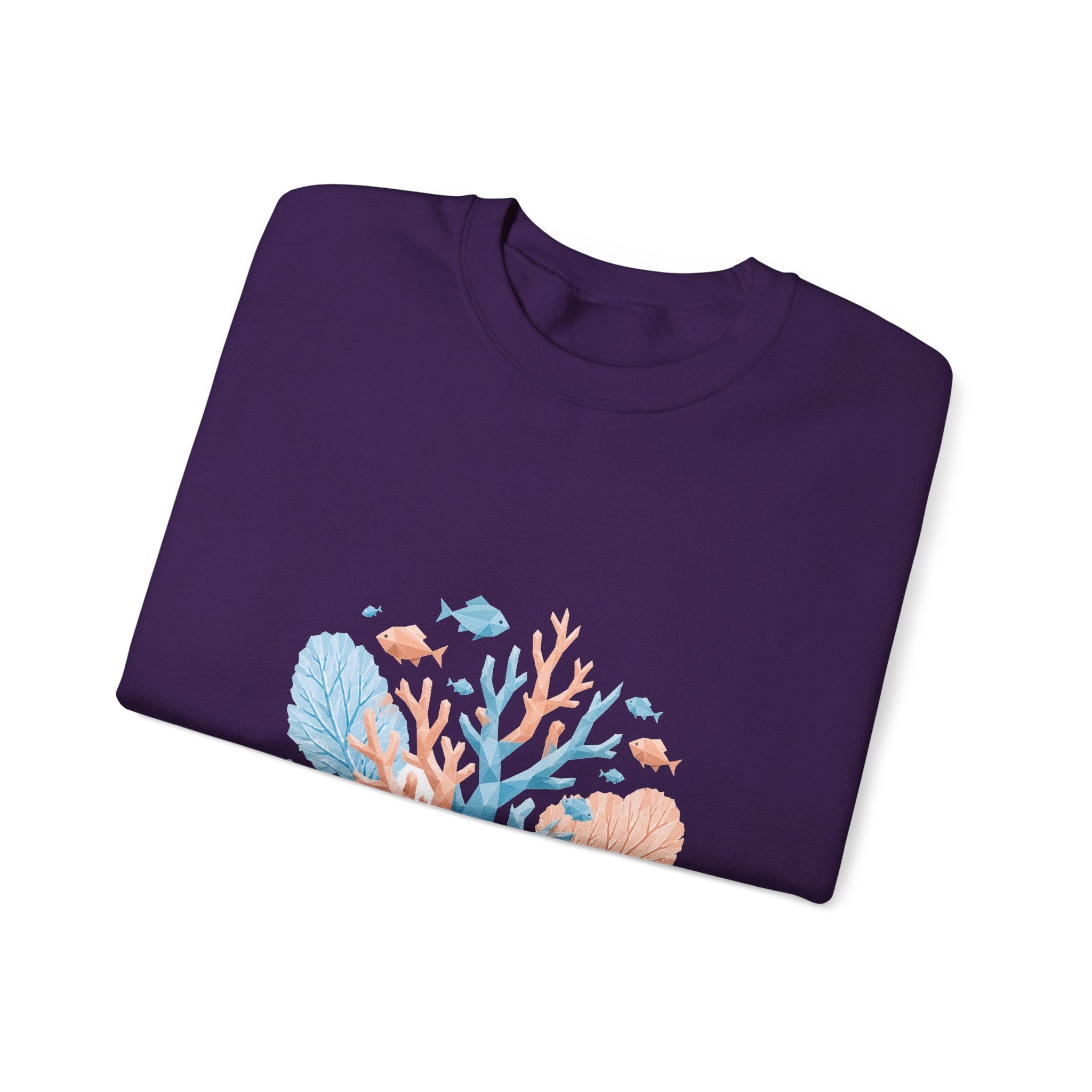 Matching Couple Sweatshirt - Coral Reef & Deep Sea Matching Couple Crewneck Sweatshirt Geometric Art His Hers Couple Gift - Design A