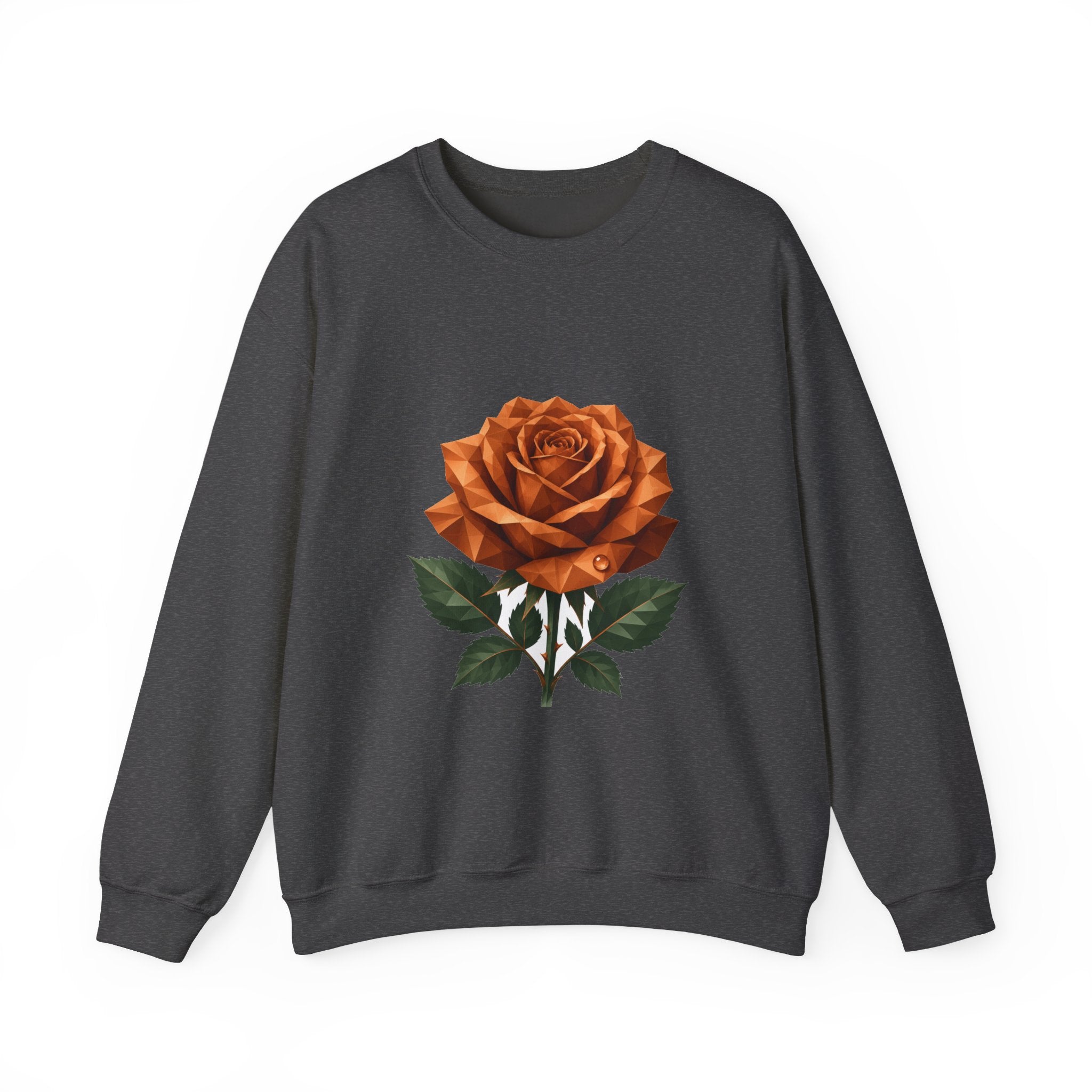 Matching Couple Sweatshirt - Rose & Thorn Matching Couple Premium Fleece Sweatshirt Geometric Art His Hers Love Gift - Design A