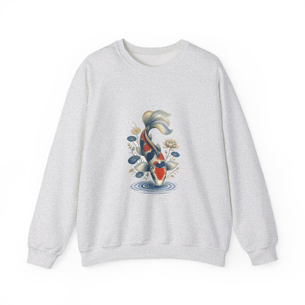 Matching Couple Sweatshirt - Koi Fish Yin Yang Matching Couple Premium Fleece Sweatshirt Vintage Art His Hers Honeymoon Gift - Design B