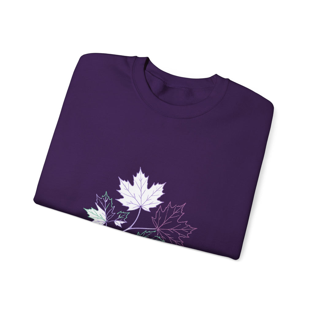 Matching Couple Sweatshirt - Cherry Blossom & Maple Leaf Matching Couple Crewneck Sweatshirt Minimalist Art His Hers Valentine Gift - Design B