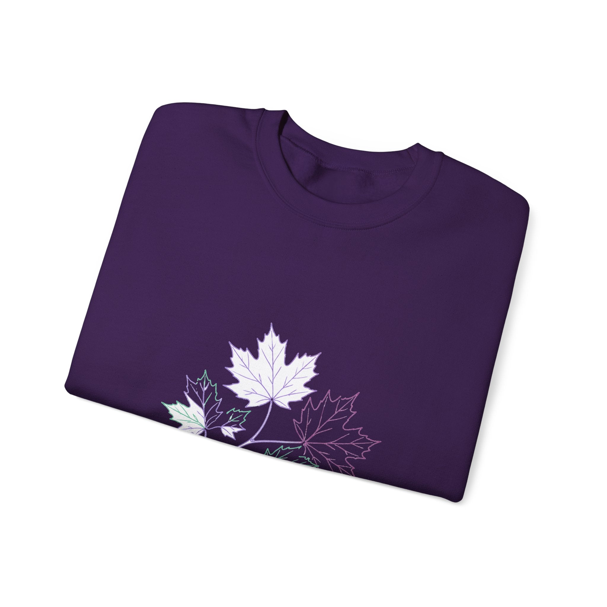 Matching Couple Sweatshirt - Cherry Blossom & Maple Leaf Matching Couple Crewneck Sweatshirt Minimalist Art His Hers Valentine Gift - Design B