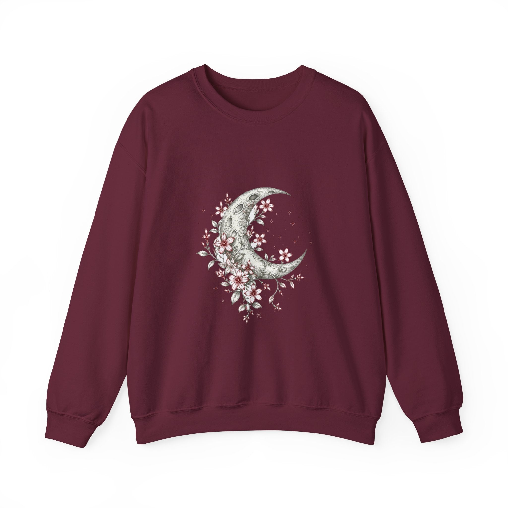 Matching Couple Sweatshirt - Sun & Moon Matching Couple Crewneck Sweatshirt Hand-Drawn Art His Hers Best Friend Gift - Design A