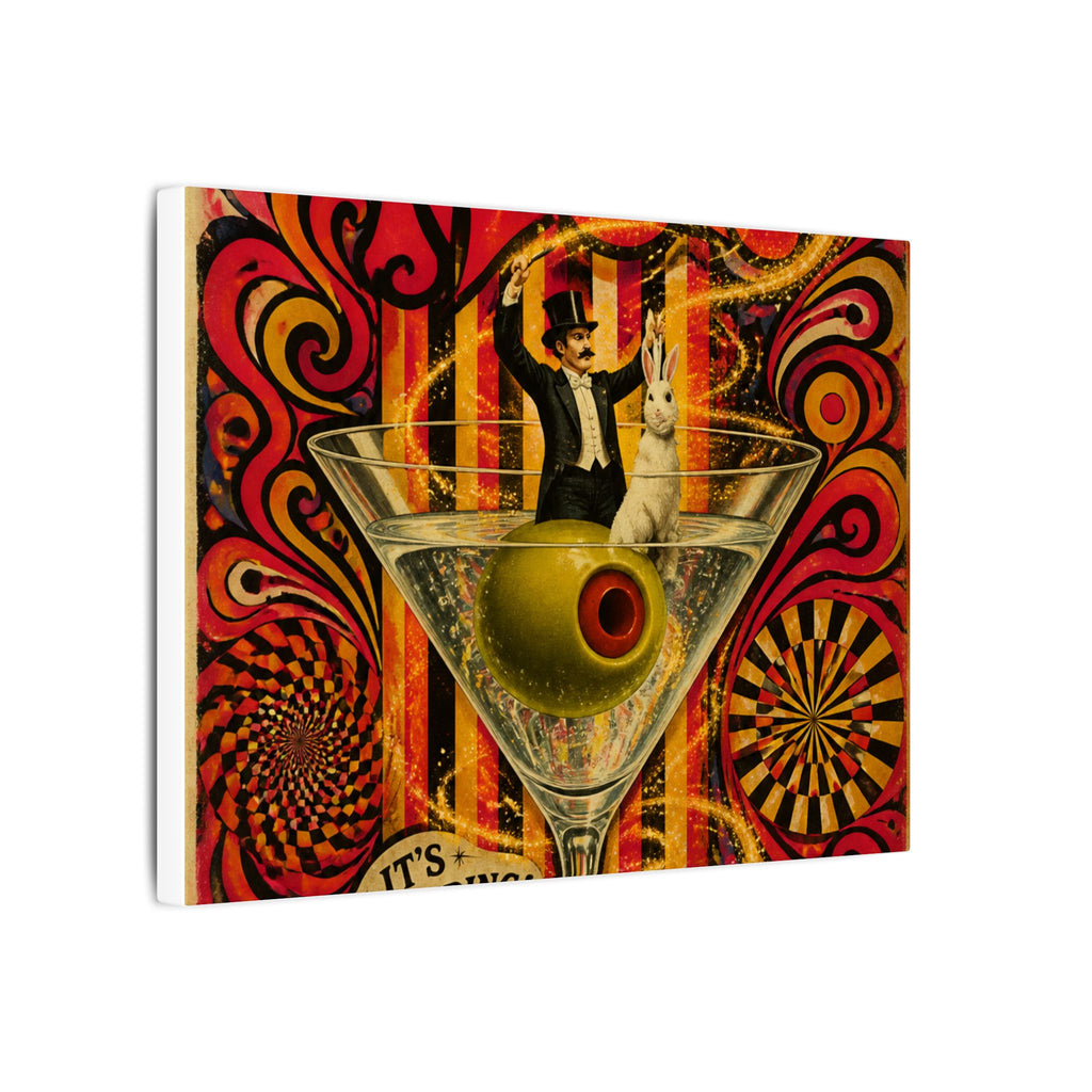 Martini Magician Wall Art Canvas 16×20 Psychedelic Cafe Decor Maximalist Print