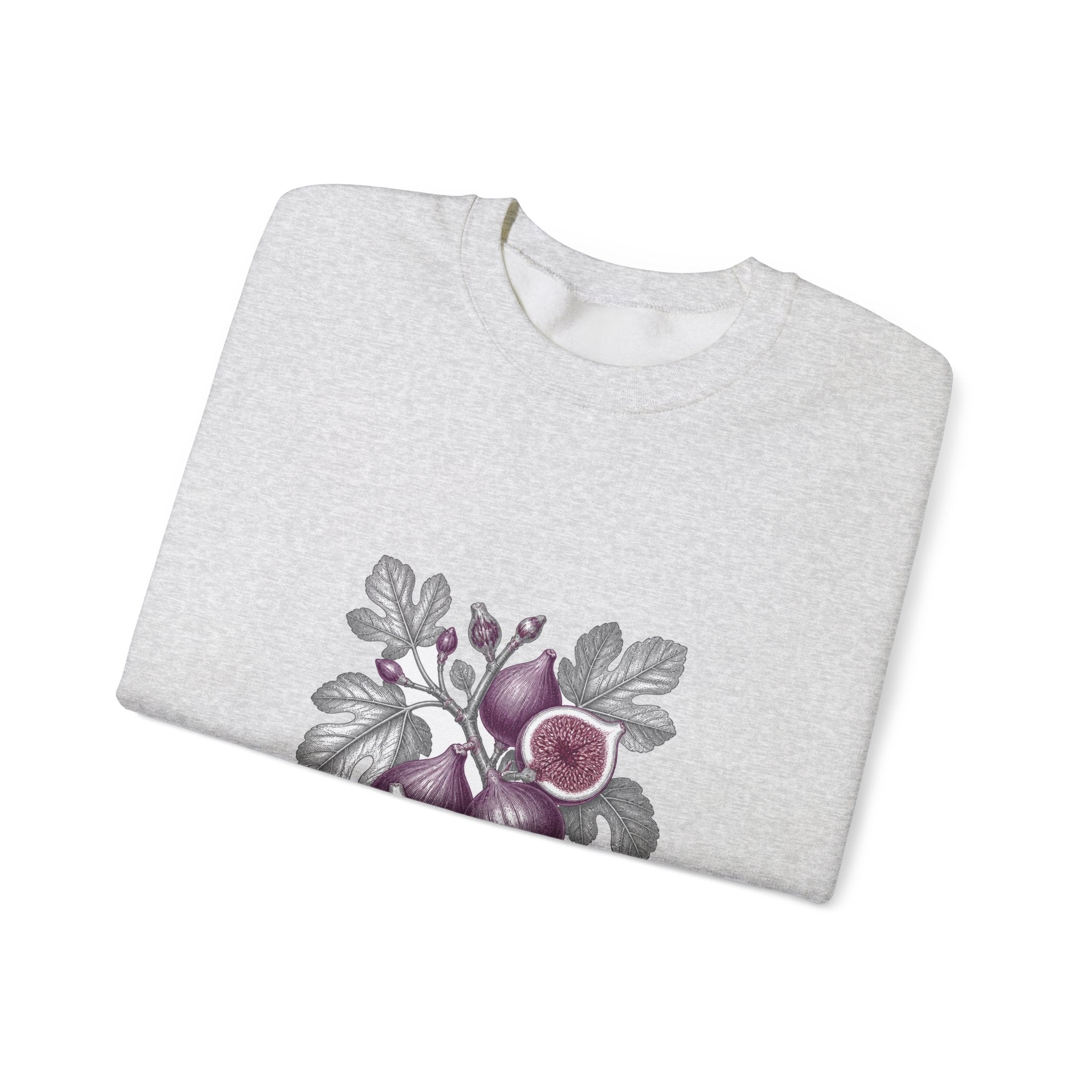 Matching Couple Sweatshirt - Olive Branch & Fig Matching Couple Crewneck Sweatshirt Vintage Art His Hers Wedding Gift - Design B