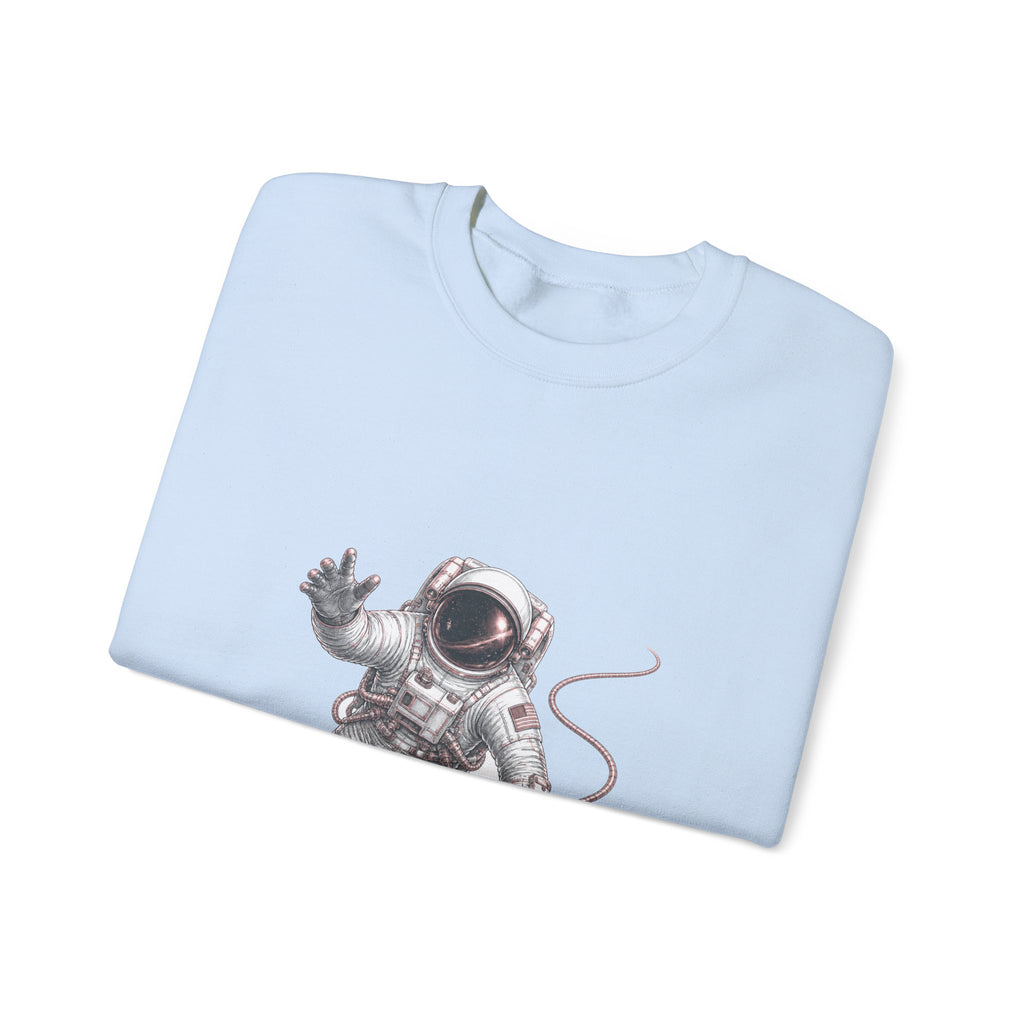 Matching Couple Sweatshirt - Astronaut & Planet Matching Couple Crewneck Sweatshirt Hand-Drawn Art His Hers Best Friend Gift - Design A
