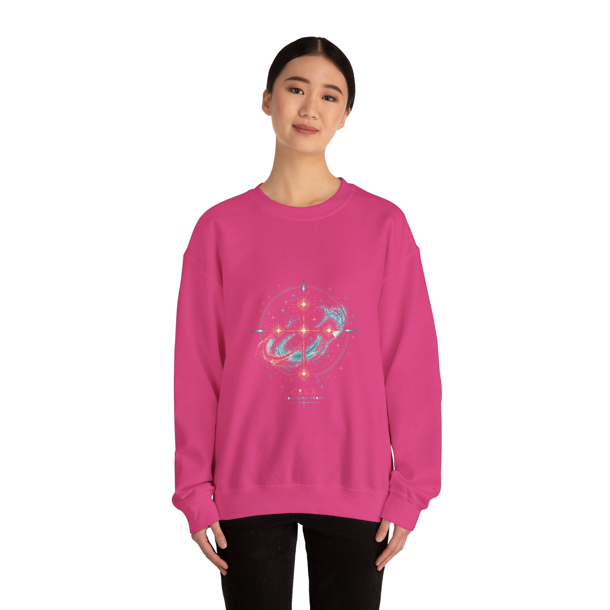 Matching Couple Sweatshirt - Aurora & Southern Cross Matching Couple Comfort Colors Crew Hand-Drawn Art His Hers Anniversary Gift - Design B