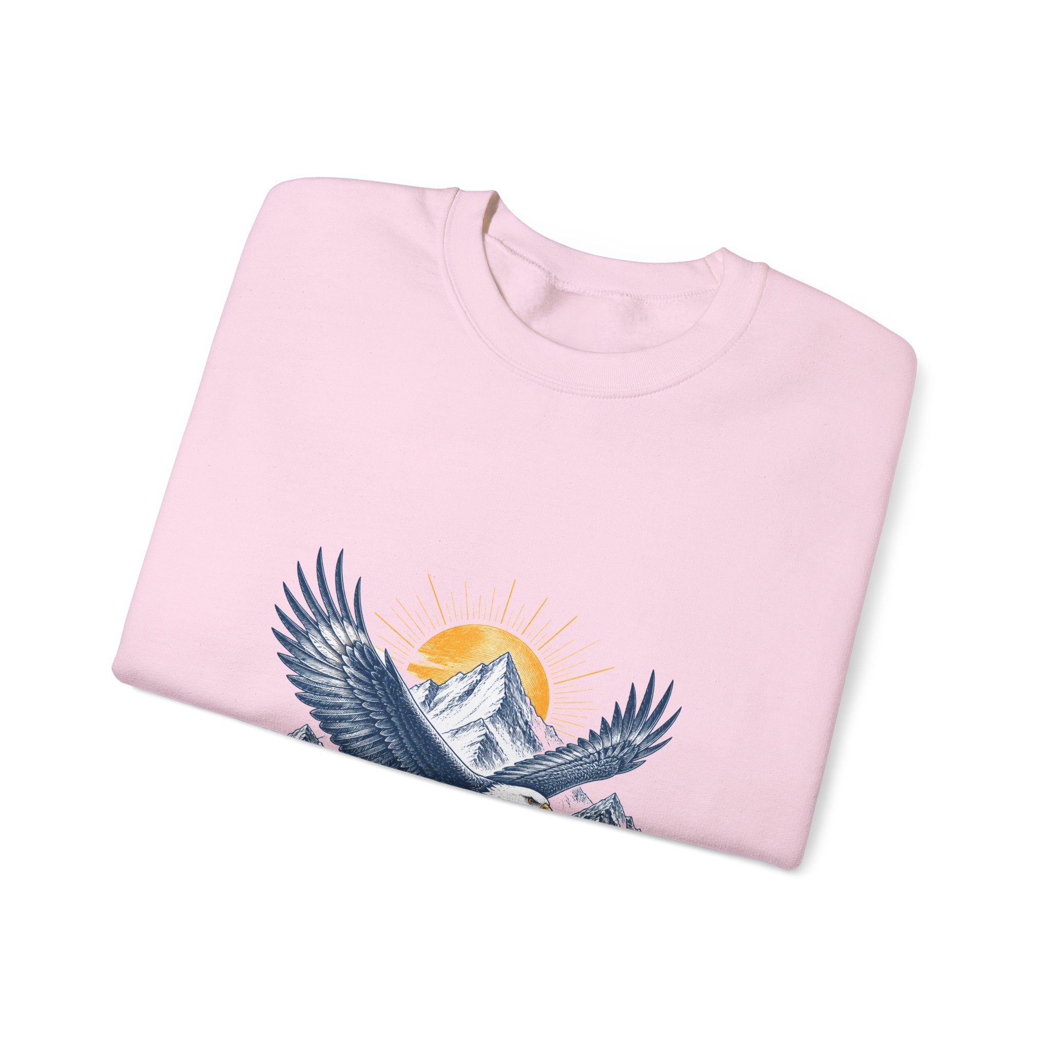 Matching Couple Sweatshirt - Eagle & Whale Matching Couple Premium Fleece Sweatshirt Hand-Drawn Art His Hers Anniversary Gift - Design A