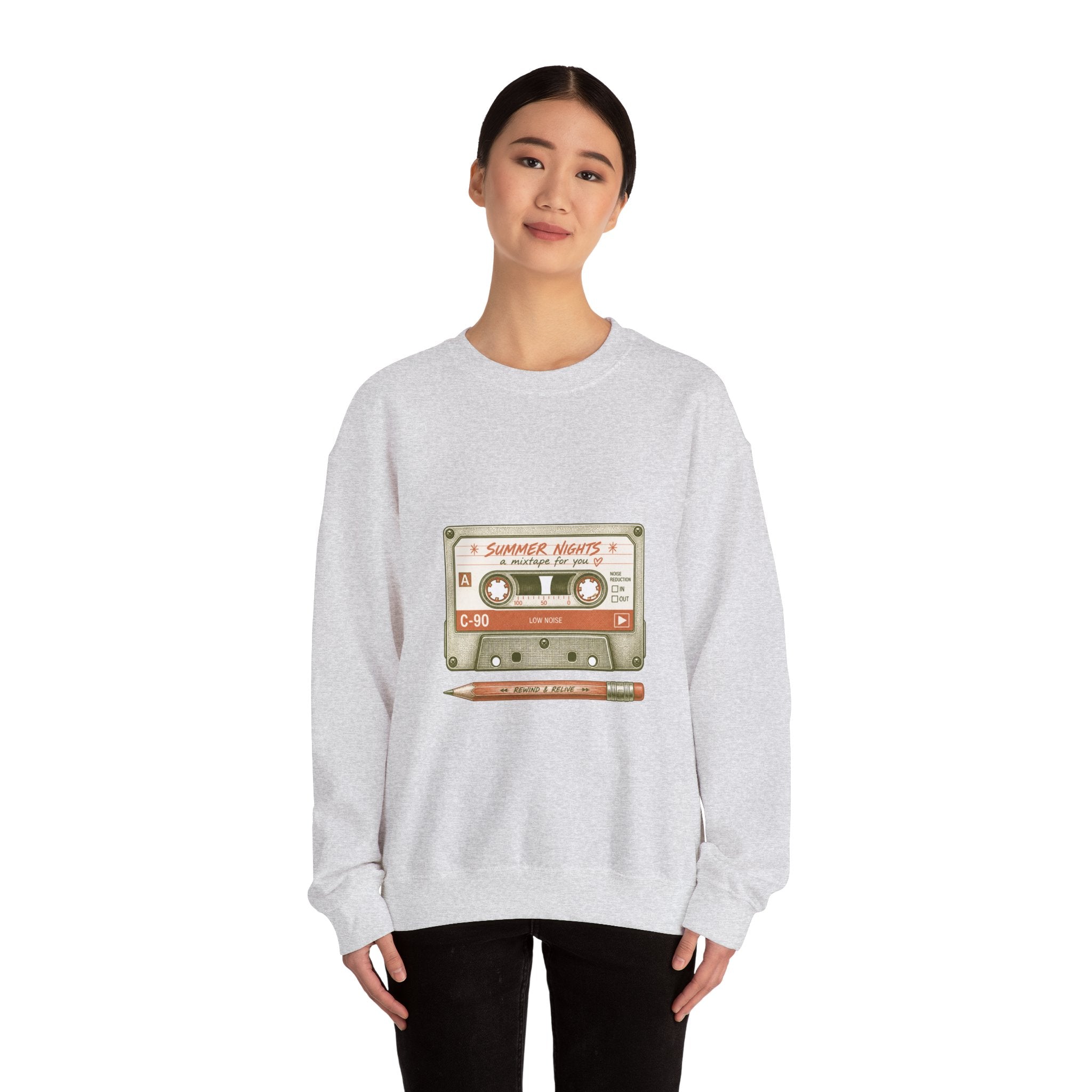Matching Couple Sweatshirt - Vinyl & Cassette Matching Couple Premium Fleece Sweatshirt Vintage Art His Hers Honeymoon Gift - Design B