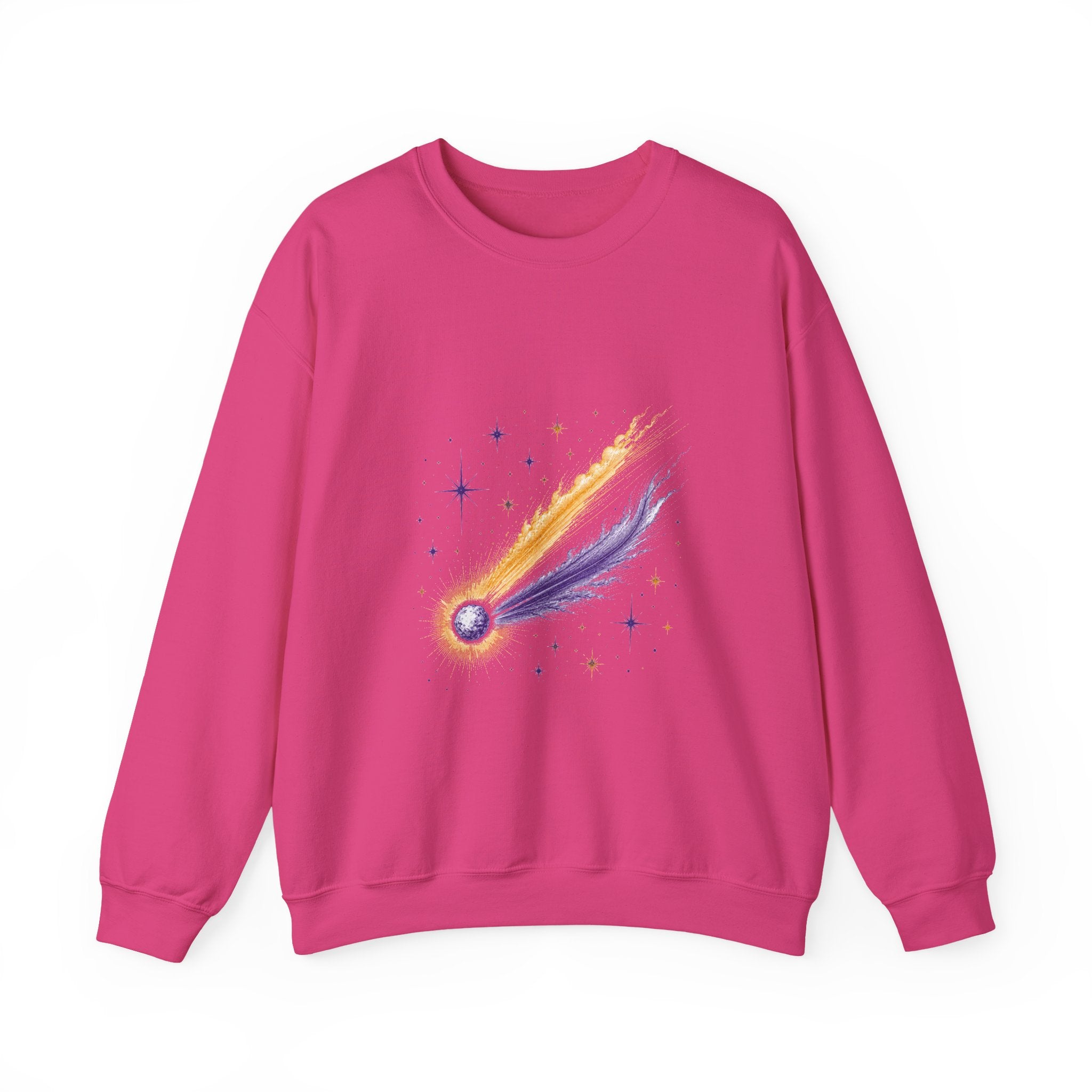 Matching Couple Sweatshirt - Comet & Asteroid Matching Couple Crewneck Sweatshirt Vintage Art His Hers Wedding Gift - Design A