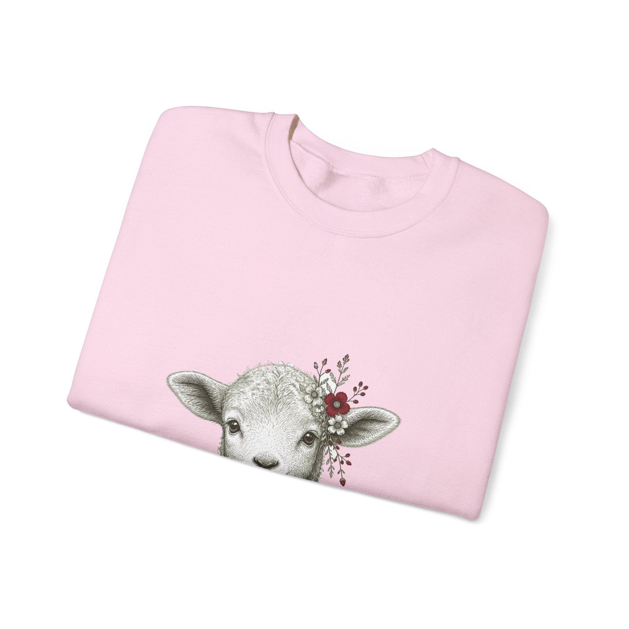 Matching Couple Sweatshirt - Lion & Lamb Matching Couple Crewneck Sweatshirt Hand-Drawn Art His Hers Best Friend Gift - Design B