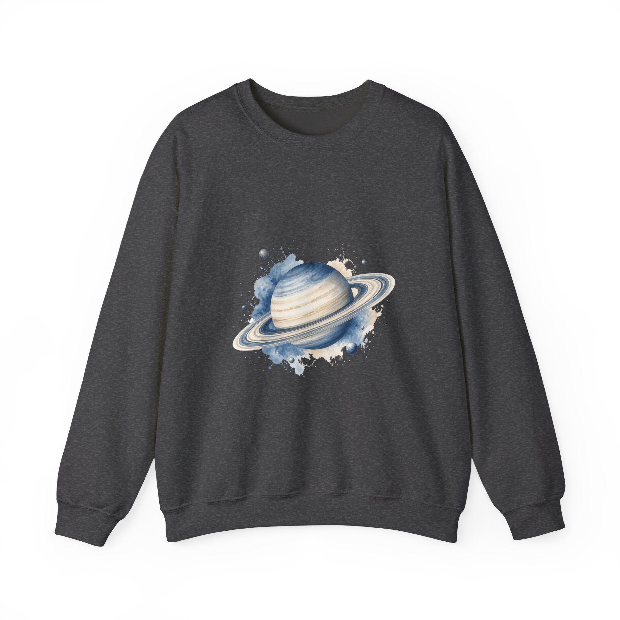 Matching Couple Sweatshirt - Saturn & Jupiter Matching Couple Crewneck Sweatshirt Watercolor Art His Hers Engagement Gift - Design A