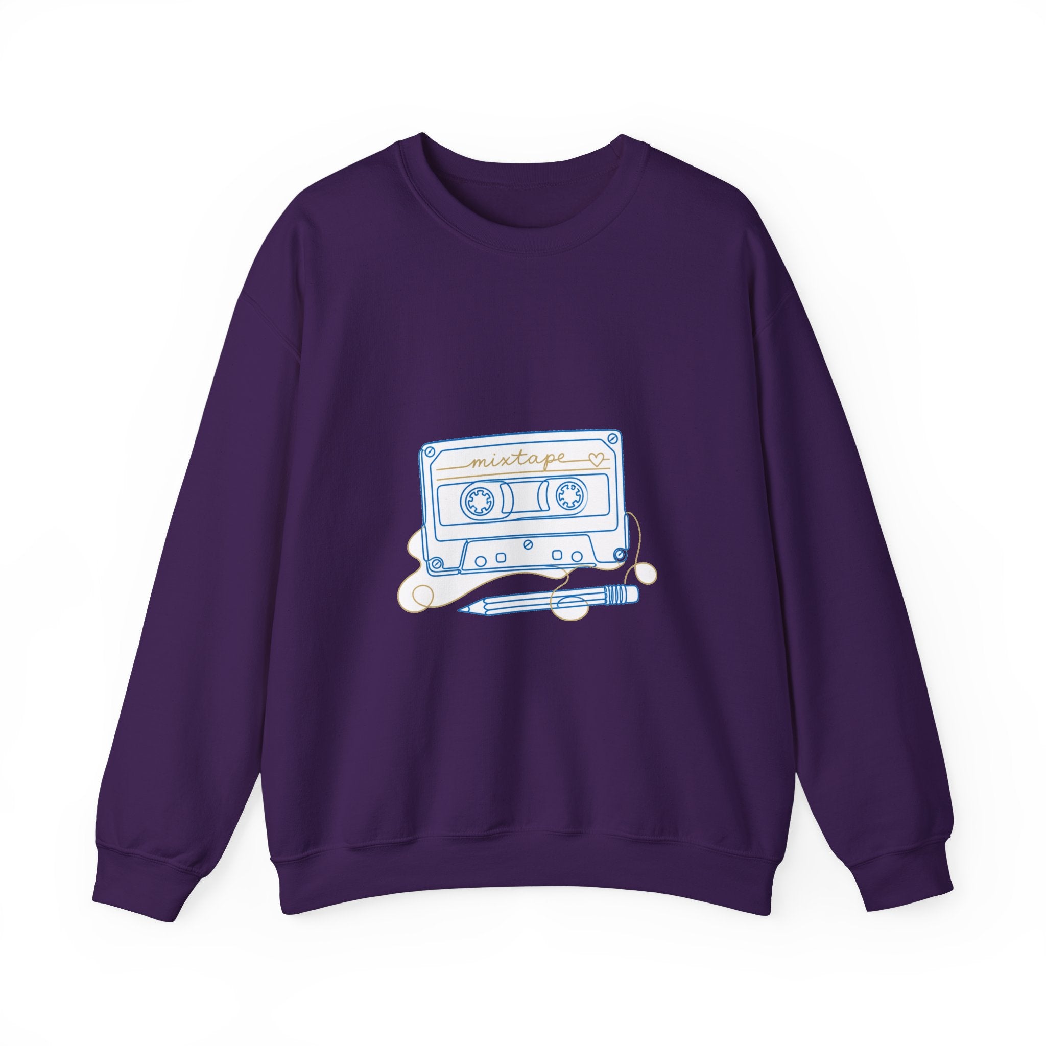 Matching Couple Sweatshirt - Vinyl & Cassette Matching Couple Comfort Colors Crew Minimalist Art His Hers Christmas Gift - Design B