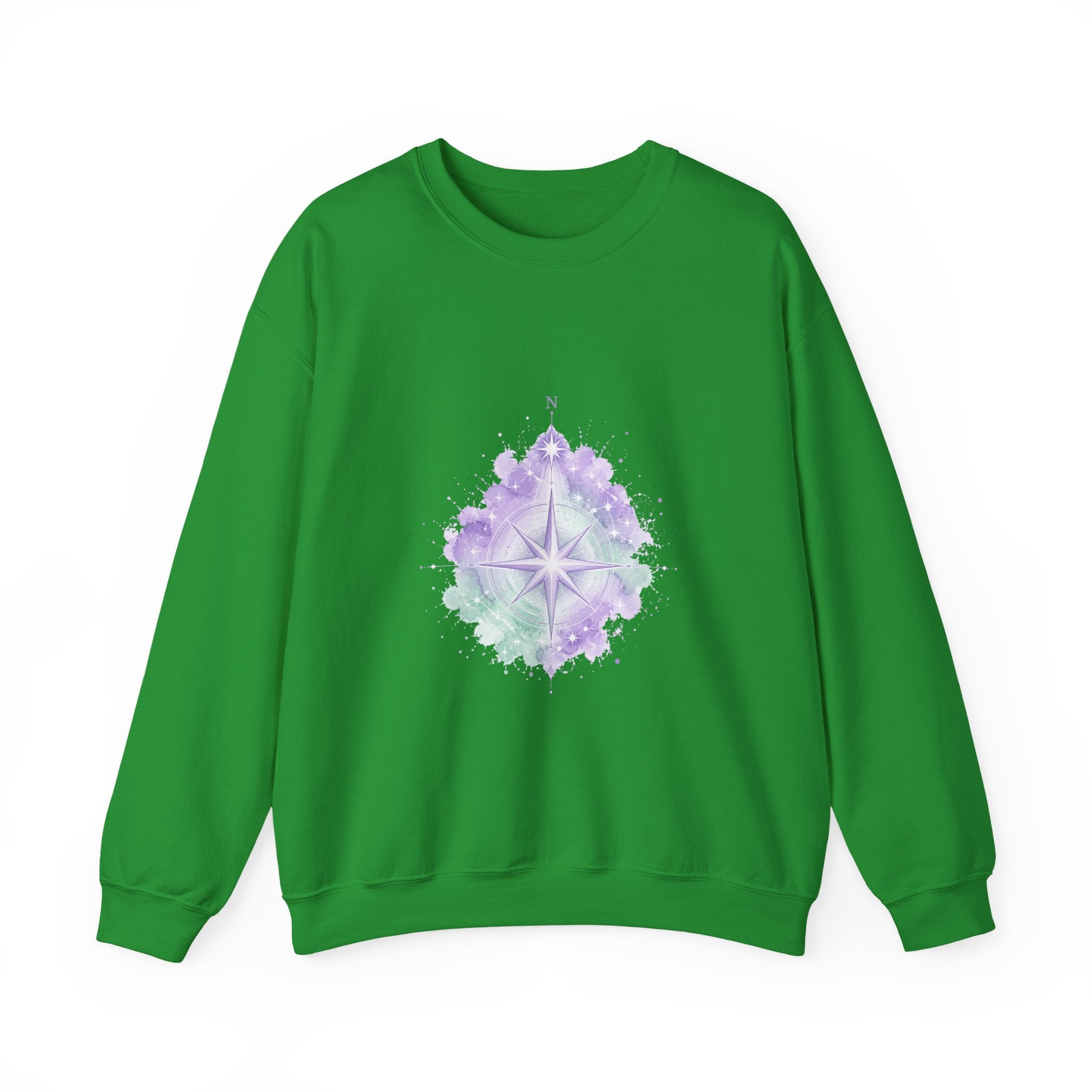 Matching Couple Sweatshirt - Shooting Star & North Star Matching Couple Crewneck Sweatshirt Watercolor Art His Hers Engagement Gift - Design B