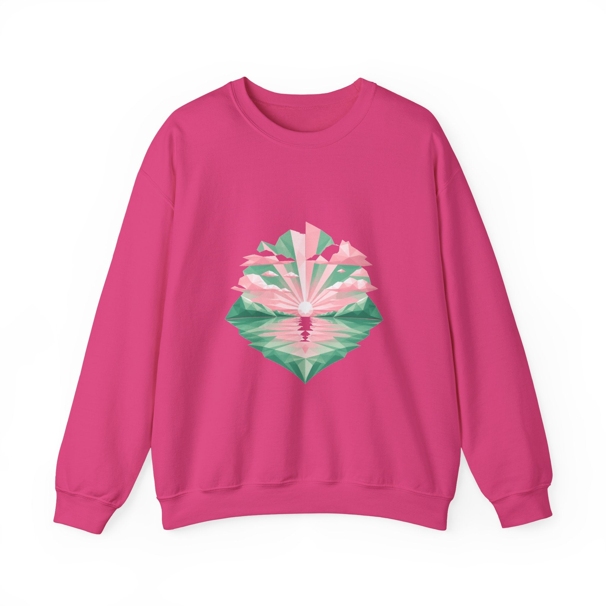 Matching Couple Sweatshirt - Sunrise & Sunset Matching Couple Crewneck Sweatshirt Geometric Art His Hers Couple Gift - Design A
