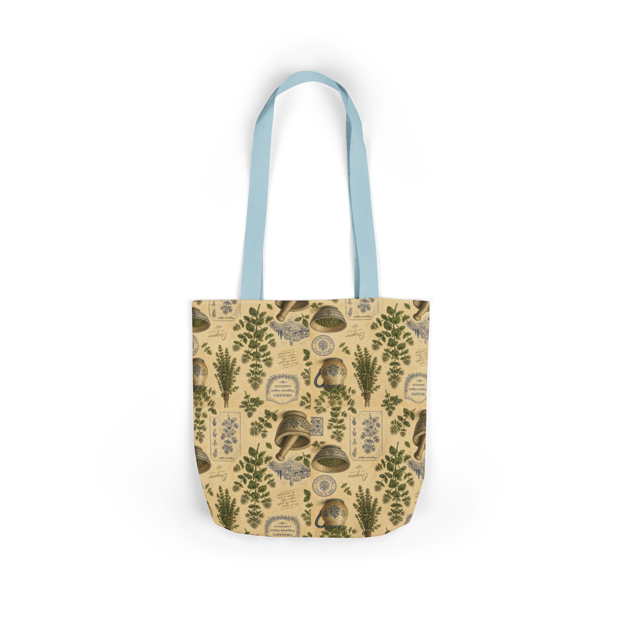Oregano Sprigs Canvas Tote Bag Mediterranean Kitchen Botanical Design Italian Cottagecore Gift