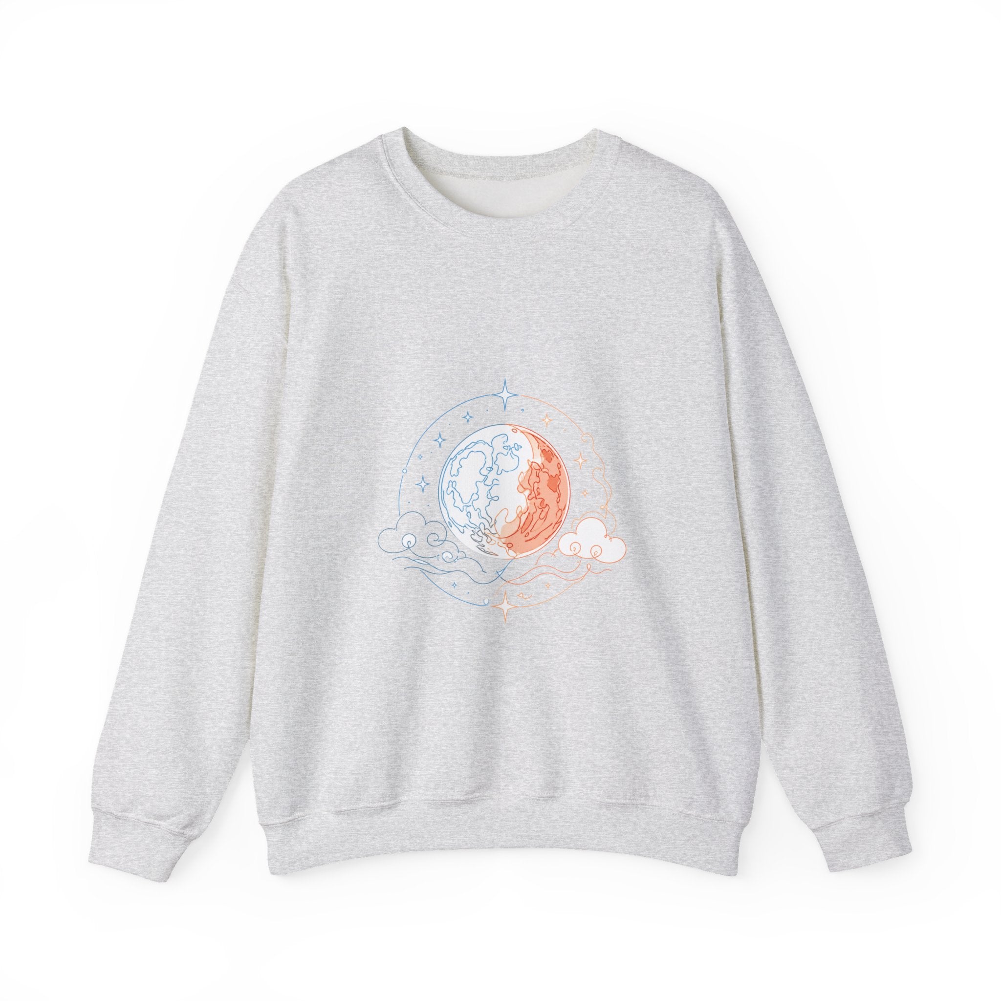 Matching Couple Sweatshirt - Solar & Lunar Eclipse Matching Couple Crewneck Sweatshirt Minimalist Art His Hers Valentine Gift - Design B