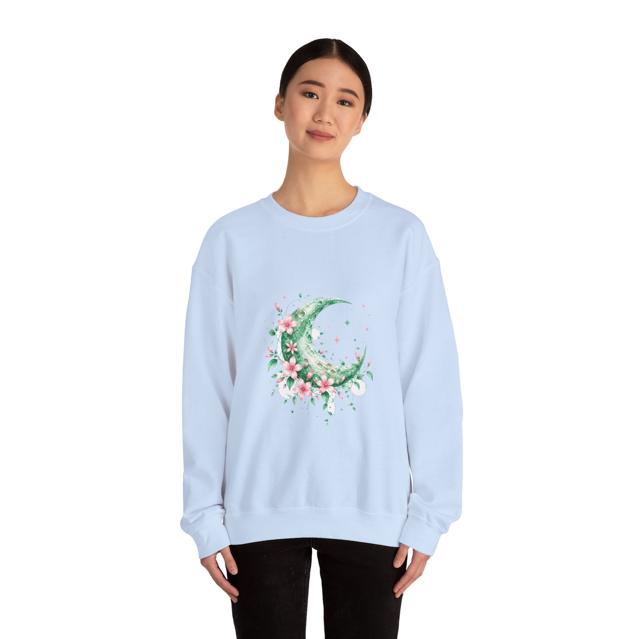 Matching Couple Sweatshirt - Sun & Moon Matching Couple Premium Fleece Sweatshirt Watercolor Art His Hers Birthday Gift - Design A