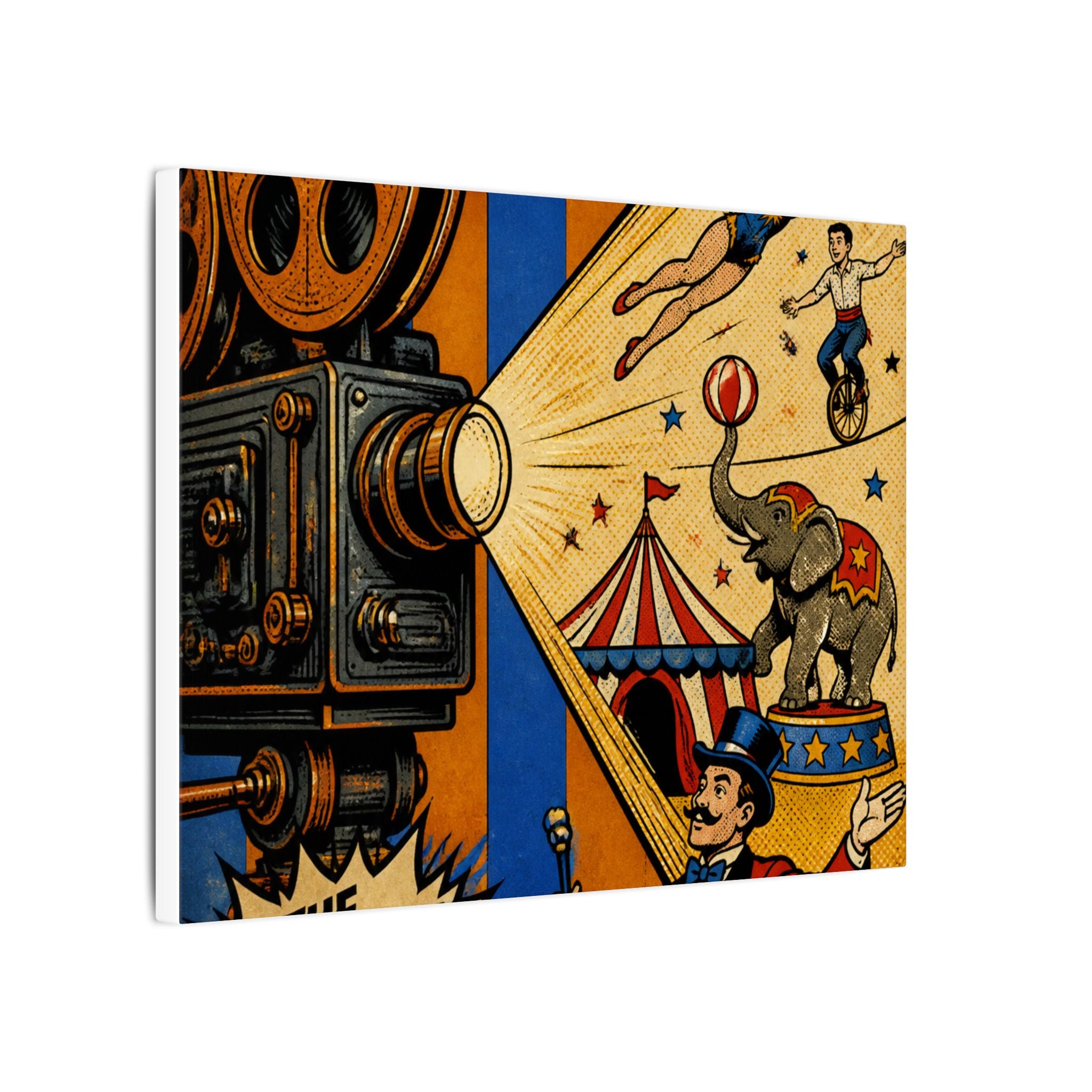 Film Camera Projector Show Wall Art Canvas 24×36 Pop Art Restaurant Decor Maximalist Print