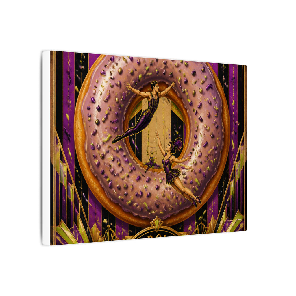 Donut Circus Ring Wall Art Canvas 16×20 Art Deco Entryway Decor Maximalist Print