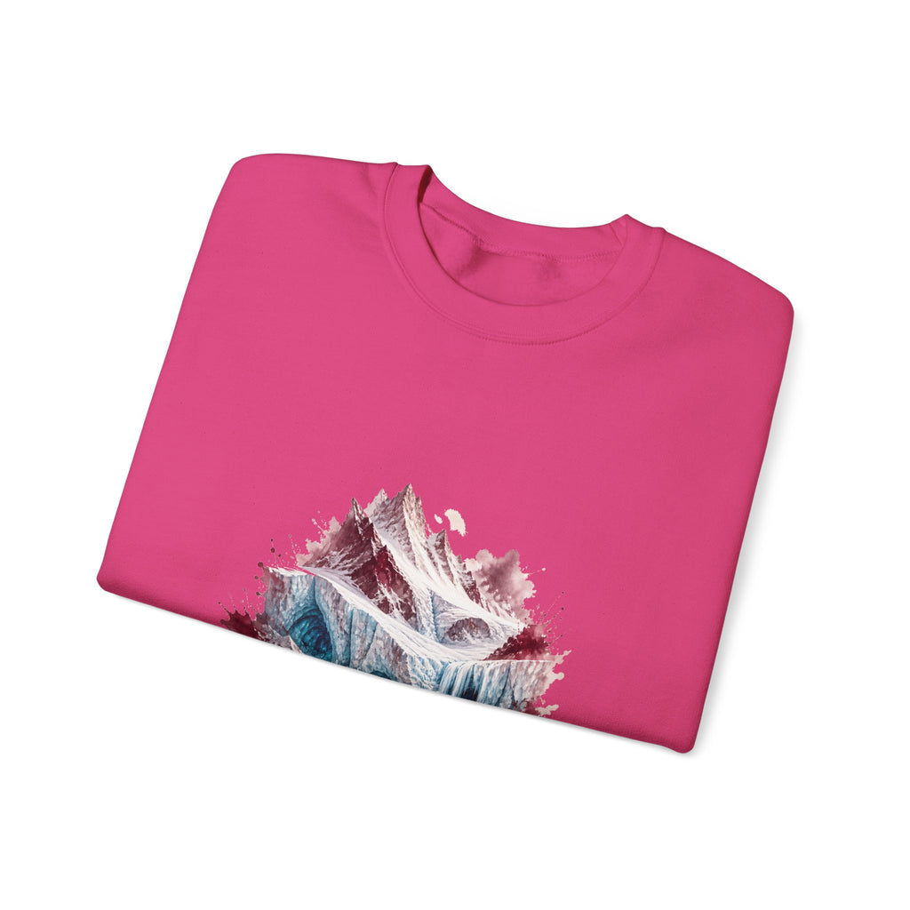 Matching Couple Sweatshirt - Volcano & Glacier Matching Couple Comfort Colors Crew Watercolor Art His Hers Birthday Gift - Design B
