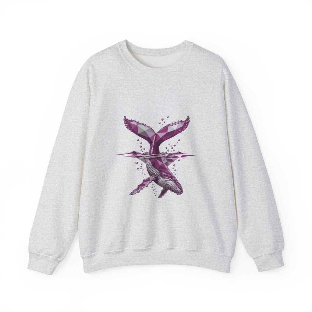 Matching Couple Sweatshirt - Eagle & Whale Matching Couple Crewneck Sweatshirt Geometric Art His Hers Couple Gift - Design B
