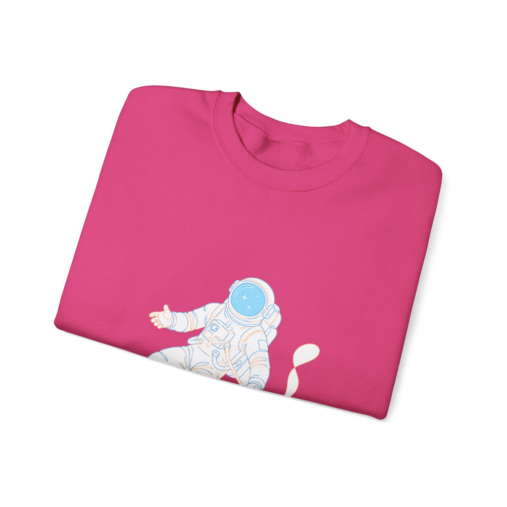 Matching Couple Sweatshirt - Astronaut & Planet Matching Couple Premium Fleece Sweatshirt Minimalist Art His Hers Christmas Gift - Design A