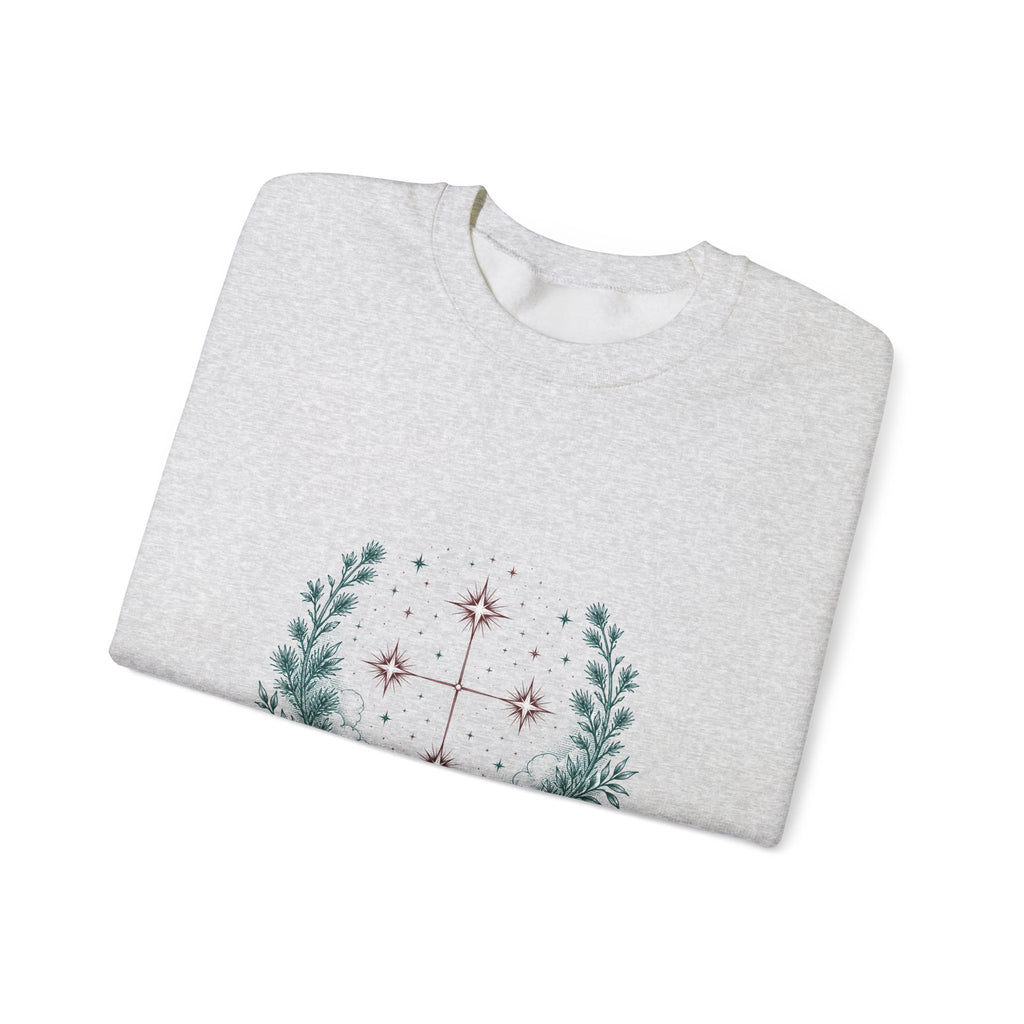 Matching Couple Sweatshirt - Aurora & Southern Cross Matching Couple Crewneck Sweatshirt Vintage Art His Hers Wedding Gift - Design B