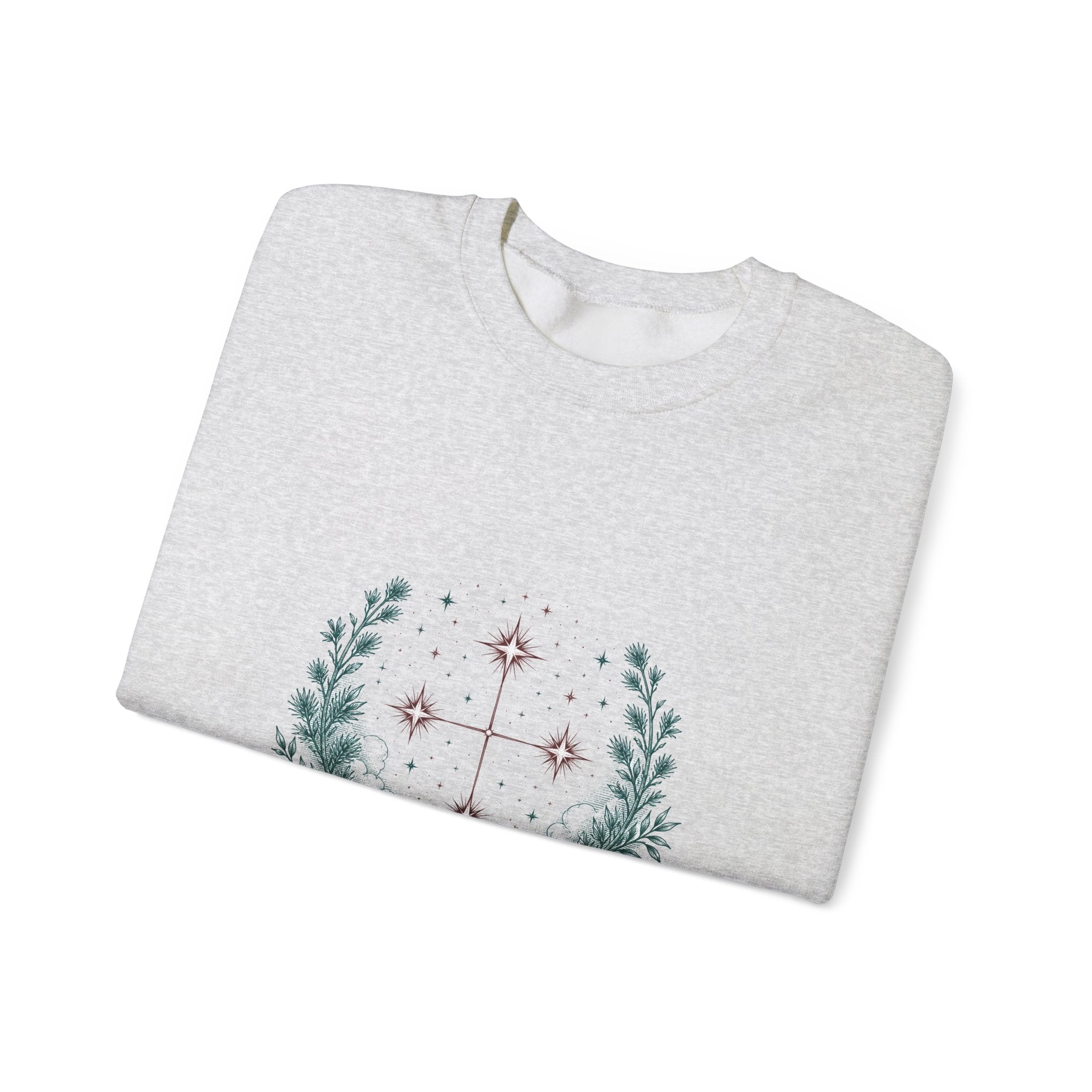 Matching Couple Sweatshirt - Aurora & Southern Cross Matching Couple Crewneck Sweatshirt Vintage Art His Hers Wedding Gift - Design B