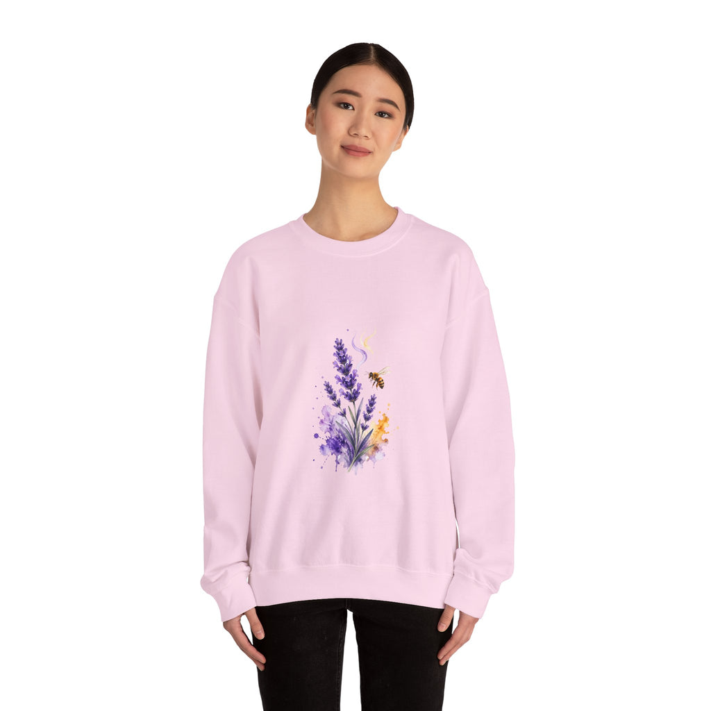 Matching Couple Sweatshirt - Lavender & Thistle Matching Couple Crewneck Sweatshirt Watercolor Art His Hers Engagement Gift - Design A